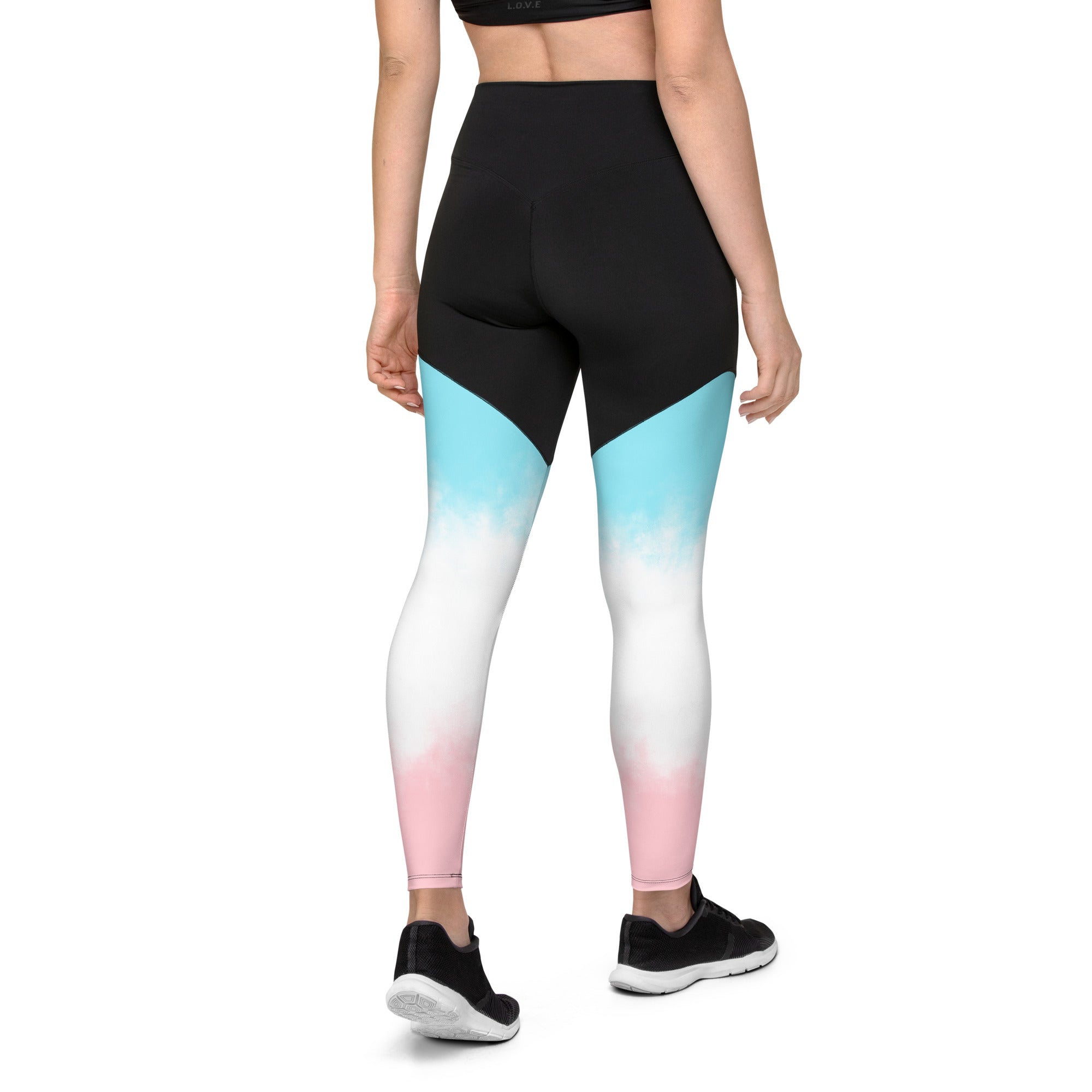 Sports Leggings- Pink and Blue Gradient