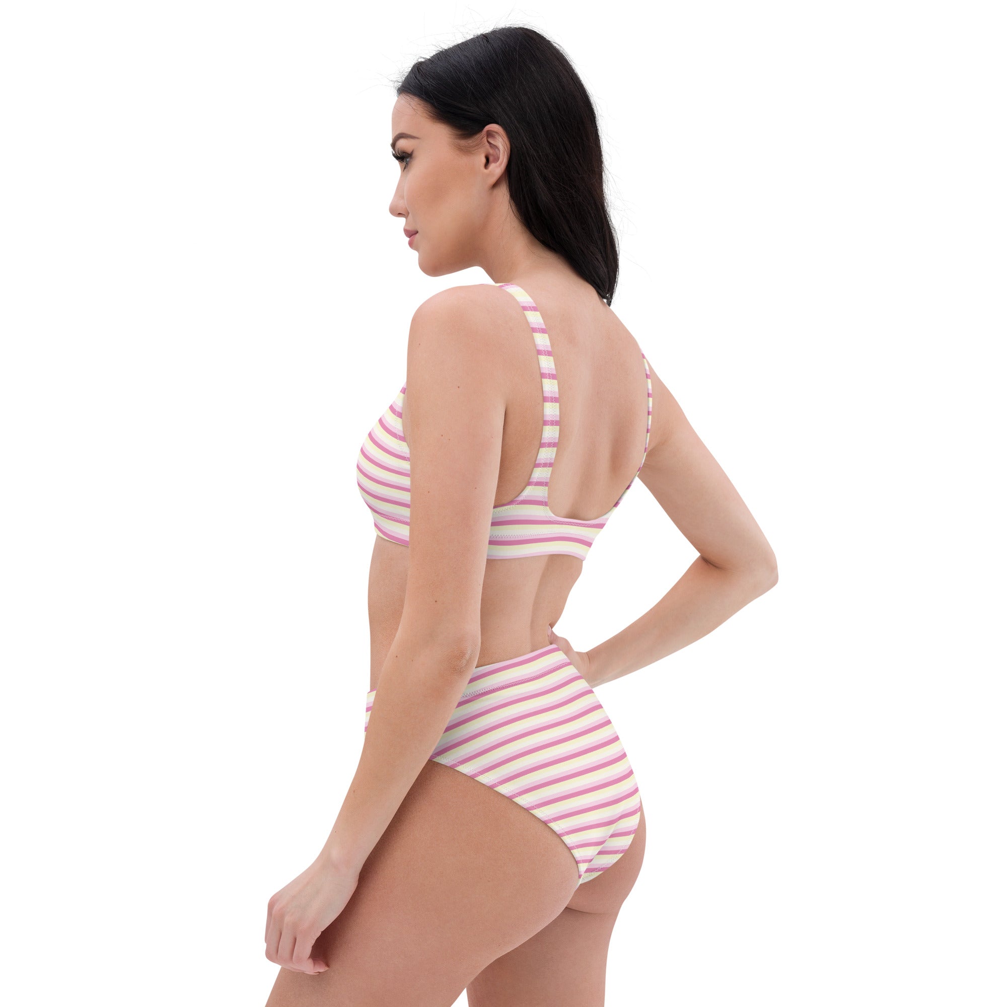 Recycled High-Waisted Colorful Striped Bikini II
