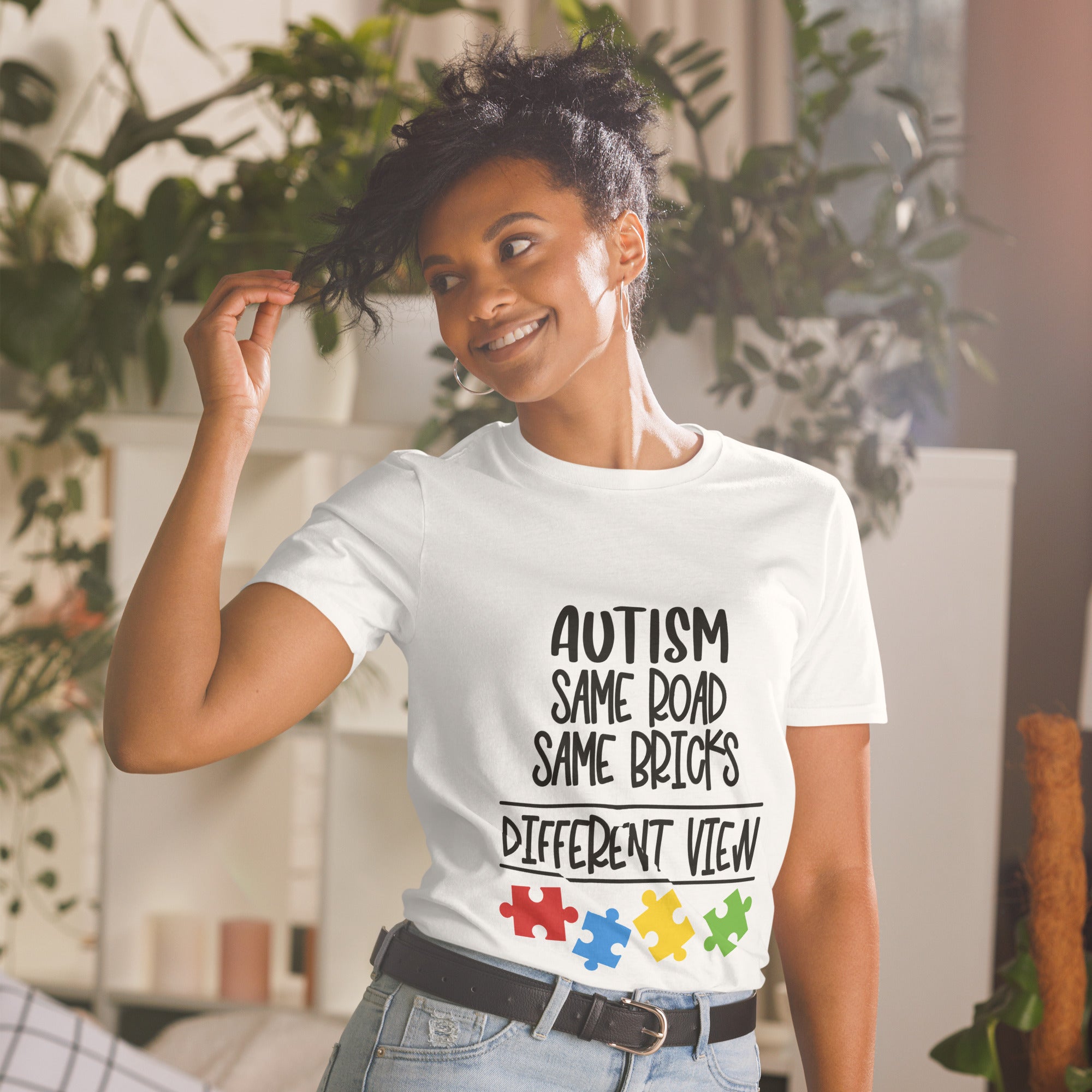 Short-Sleeve Unisex T-Shirt- Autism Same Road