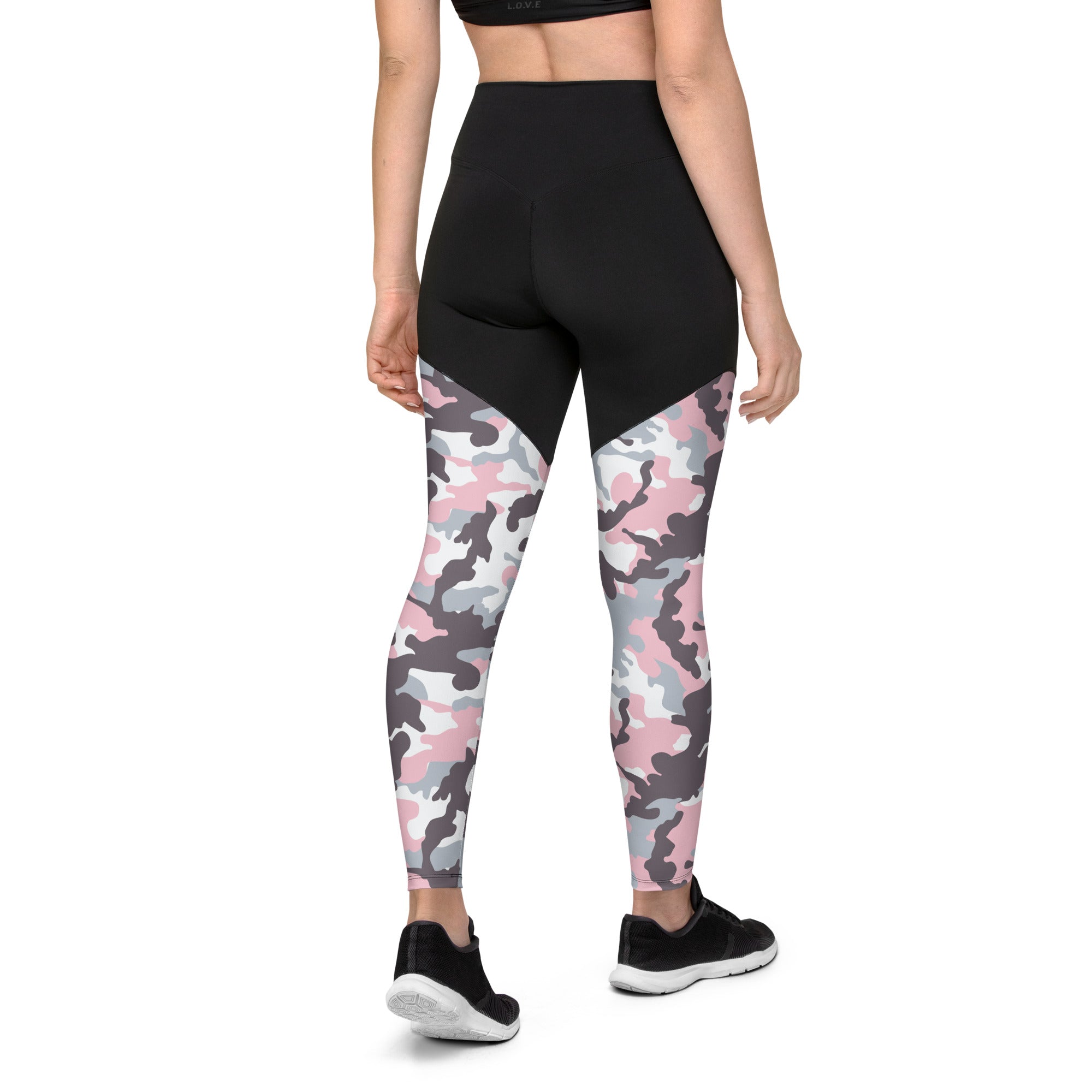 Sports Leggings- Camo Light Pink