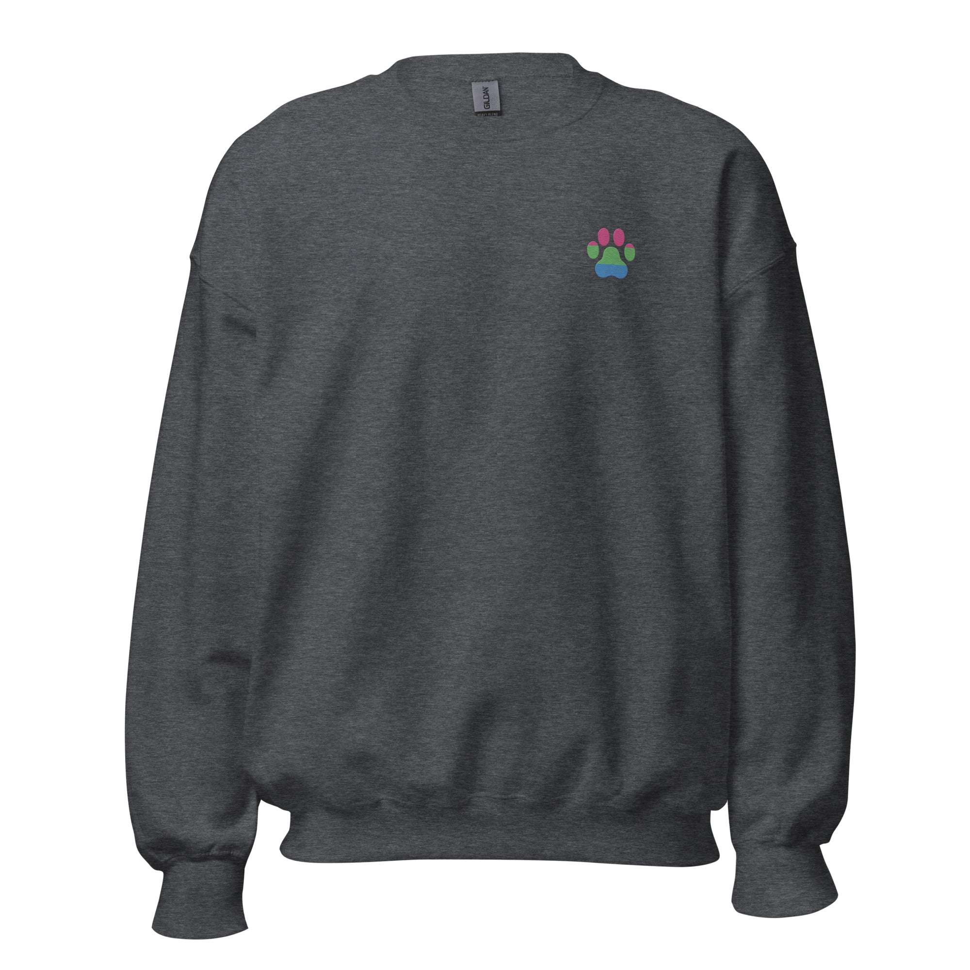 Dog Paw Embroidered Unisex Sweatshirt-Polysexual