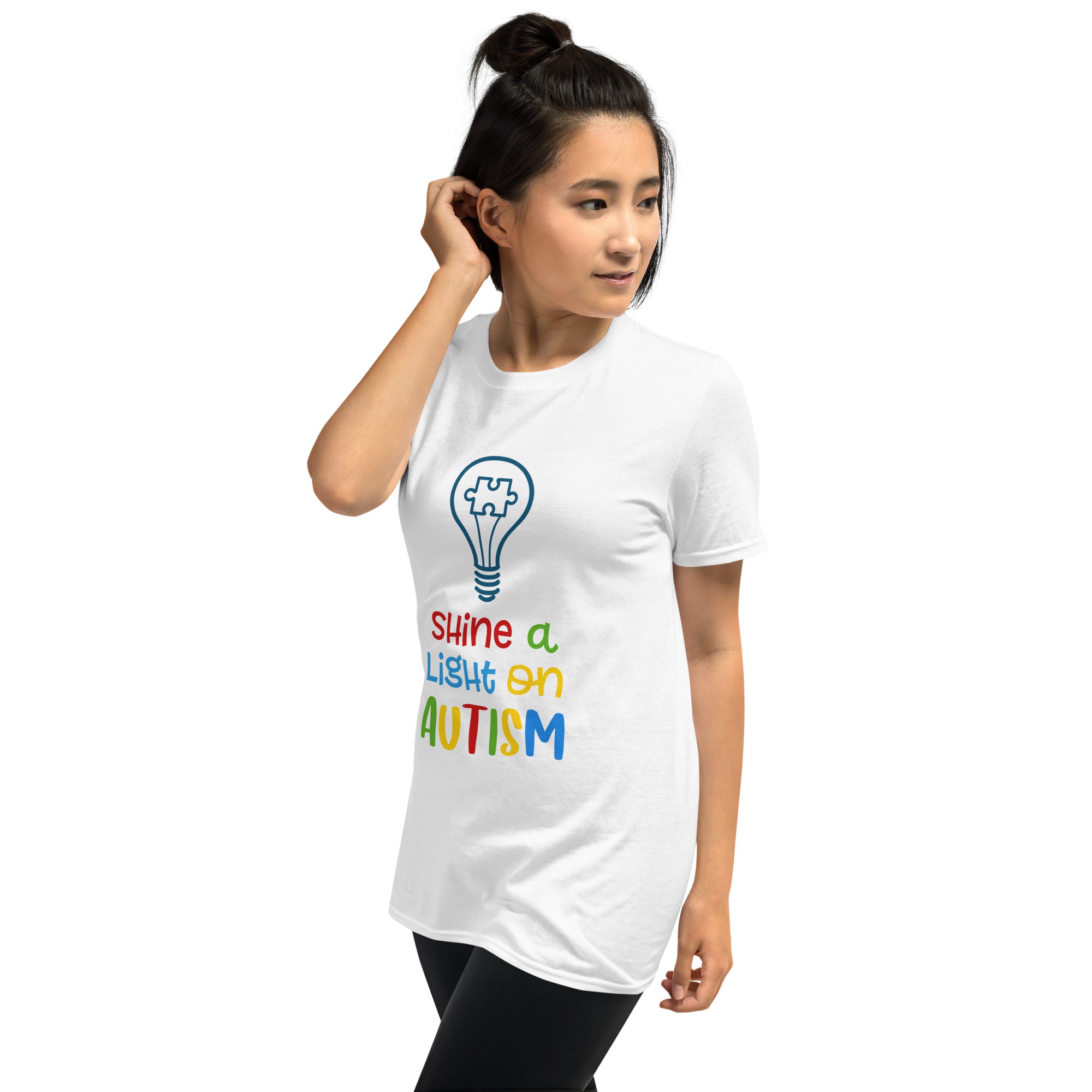 Short-Sleeve Unisex T-Shirt- Shine a light on autism