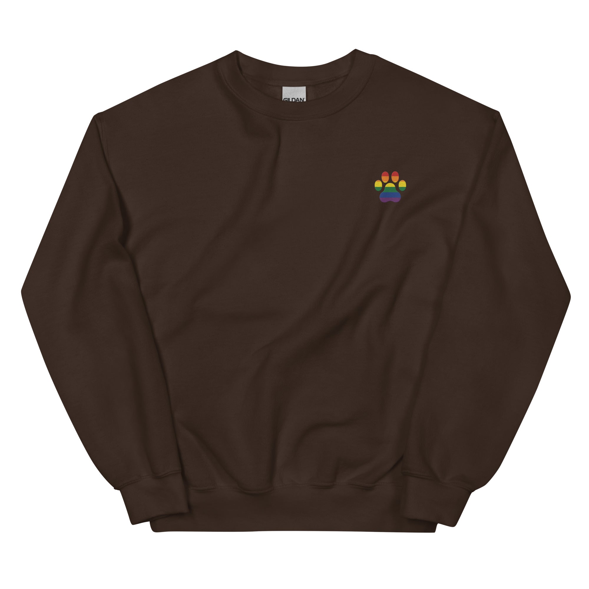 Dog Paw Embroidered Unisex Sweatshirt-Rainbow