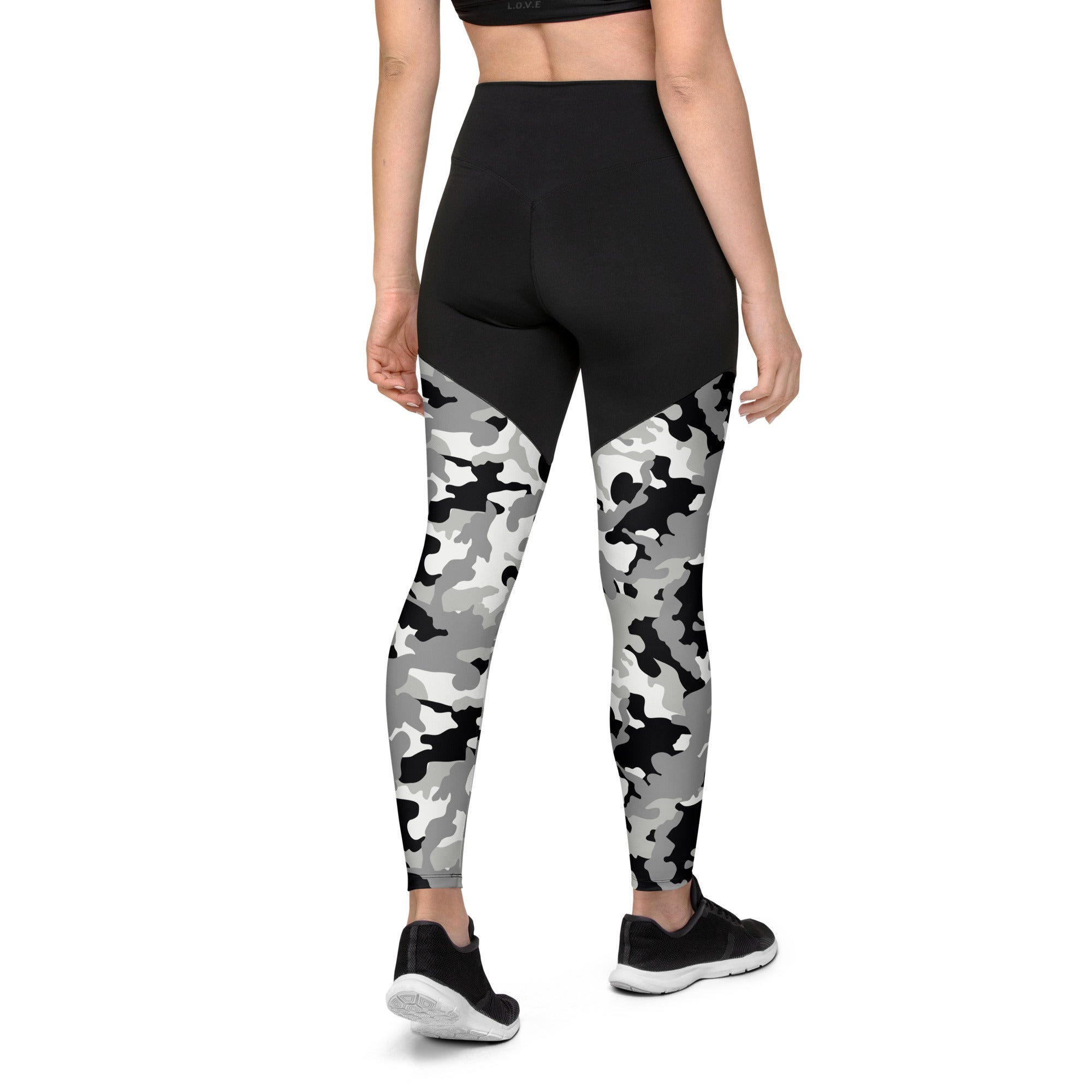 Sports Leggings- Camo Black