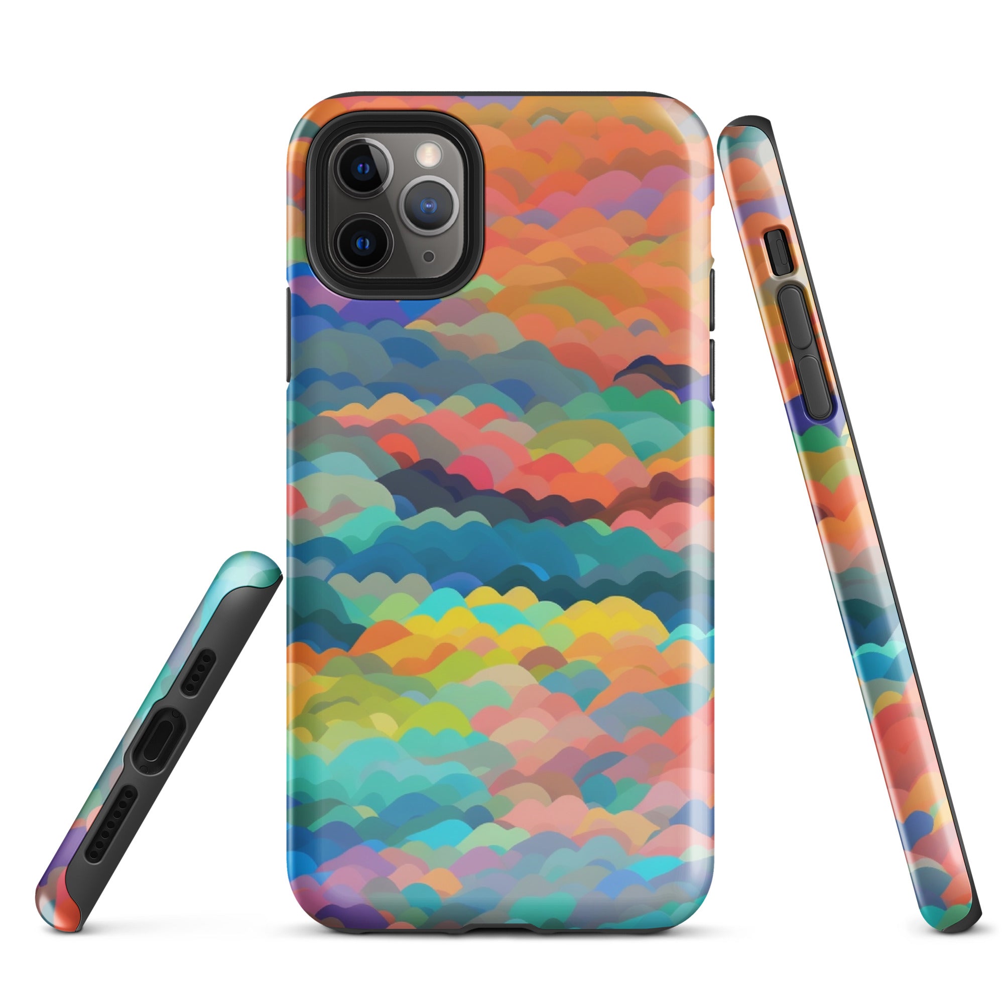 Tough Case for iPhone®- Rainbow Cloud Pattern I
