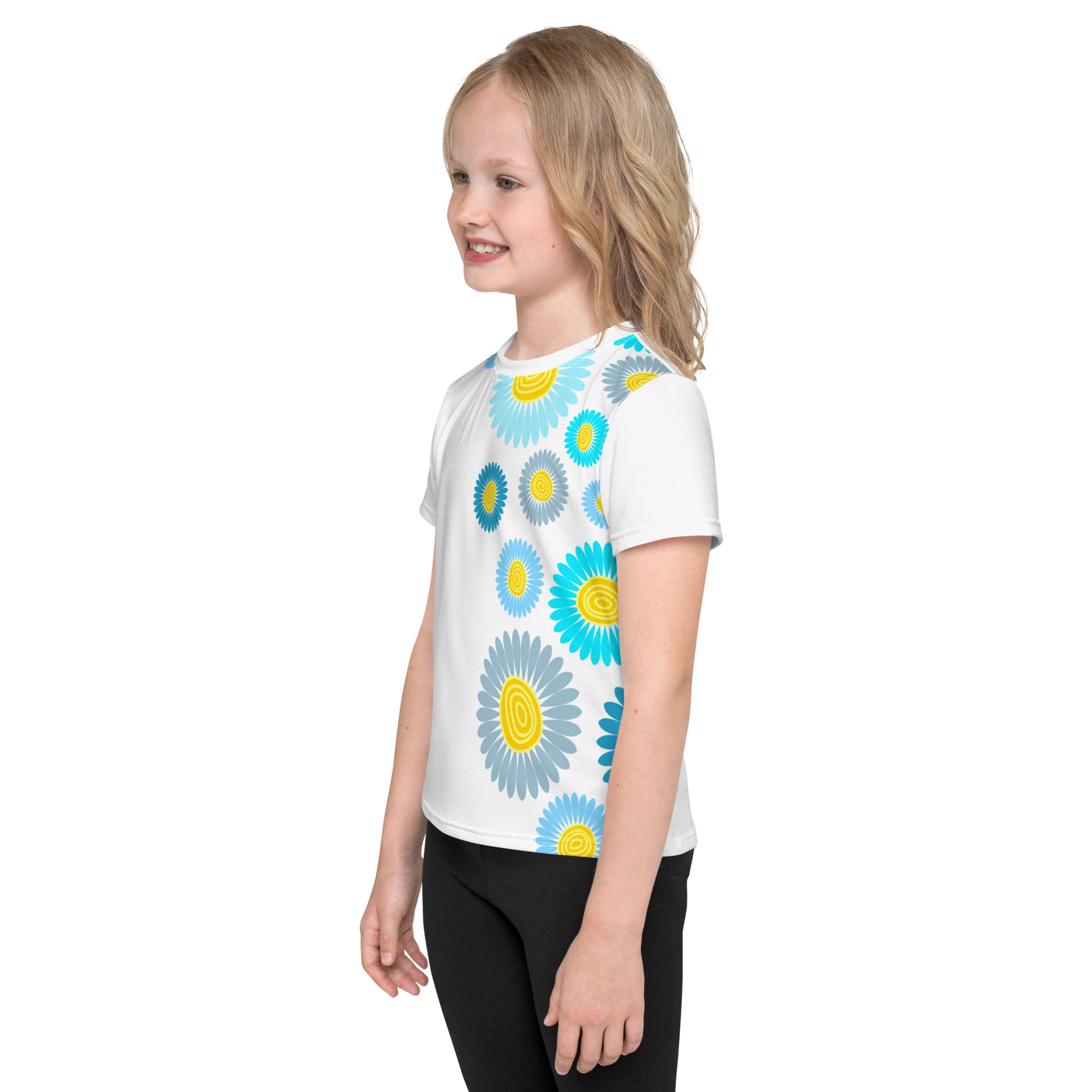 Kids crew neck t-shirt-Daisy Flower Garden I