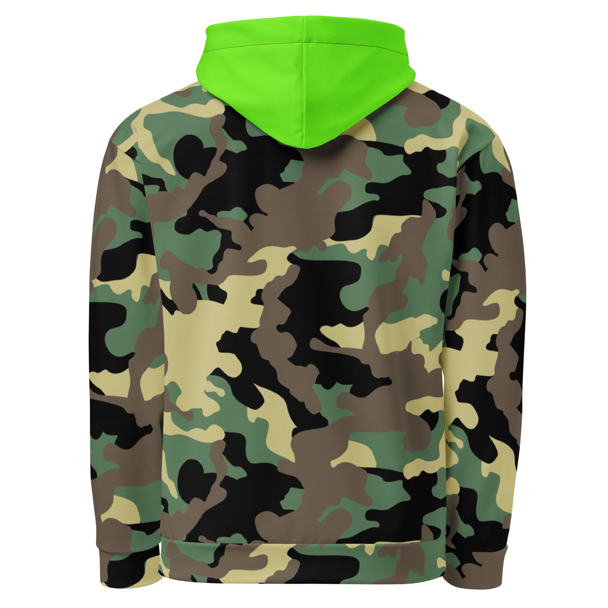 Unisex Hoodie-Jungle Camo with Highvisibility Green Hood