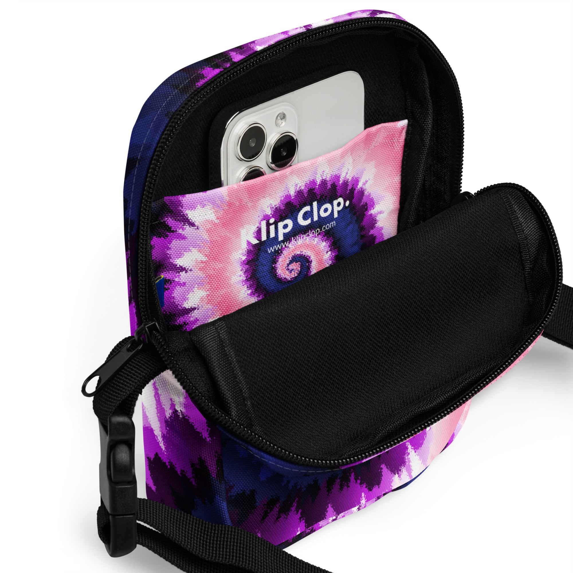 Utility crossbody bag-Tie Dye Spiral - Genderfluid