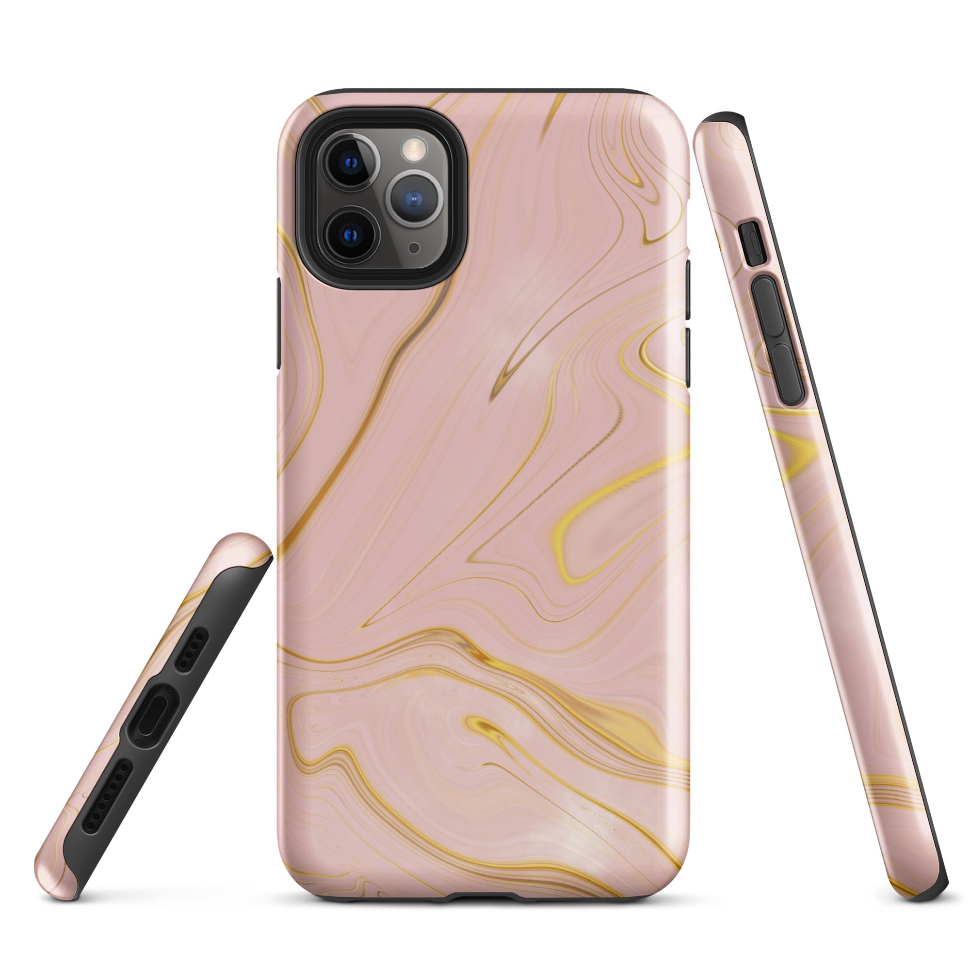 Tough Case for iPhone®- Liquid Gold Marble Pink