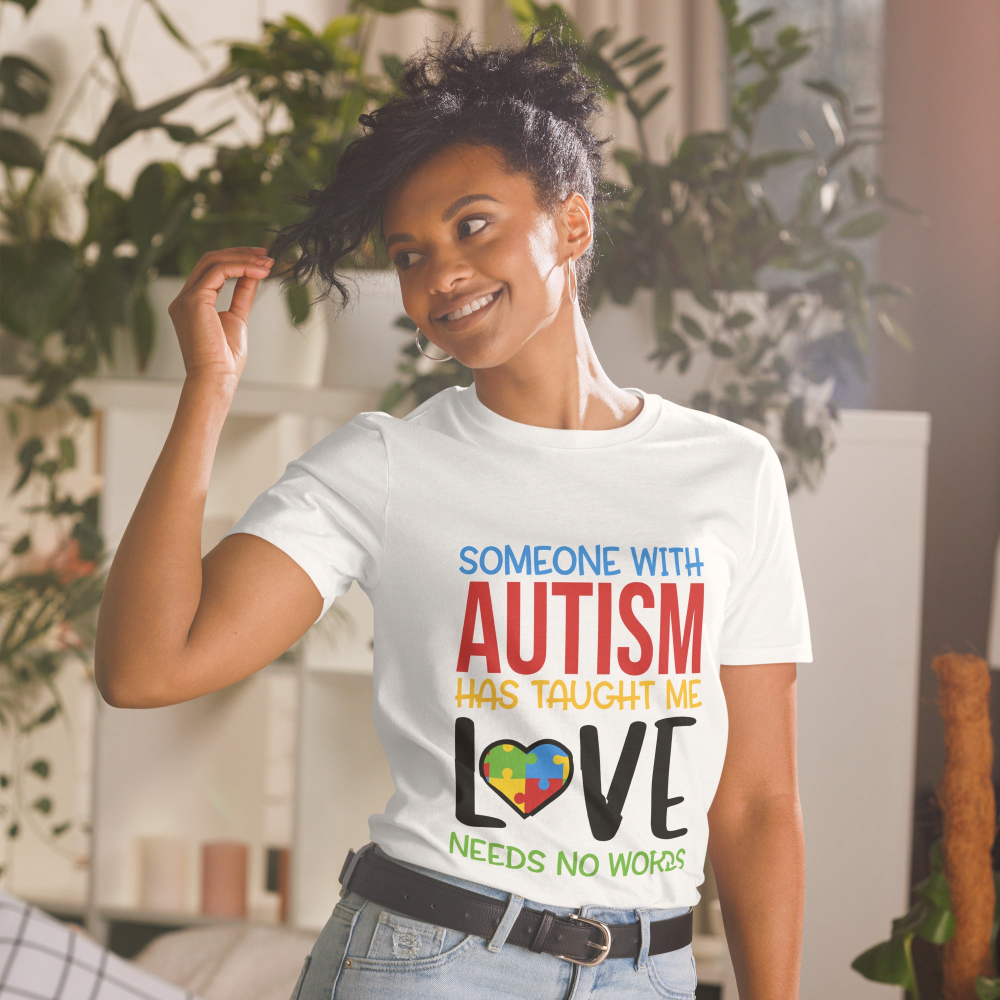 Short-Sleeve Unisex T-Shirt- Someone With Autism