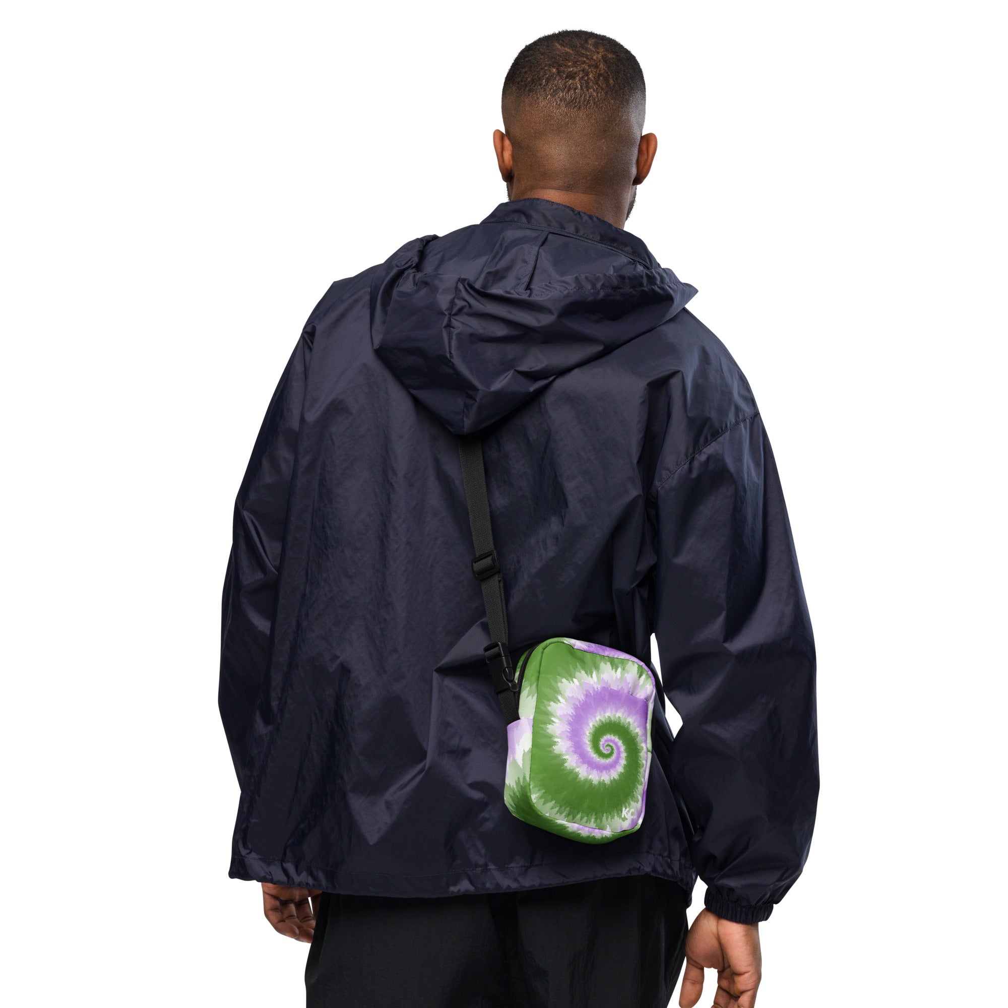 Utility crossbody bag-Tie Dye Spiral - Genderqueer