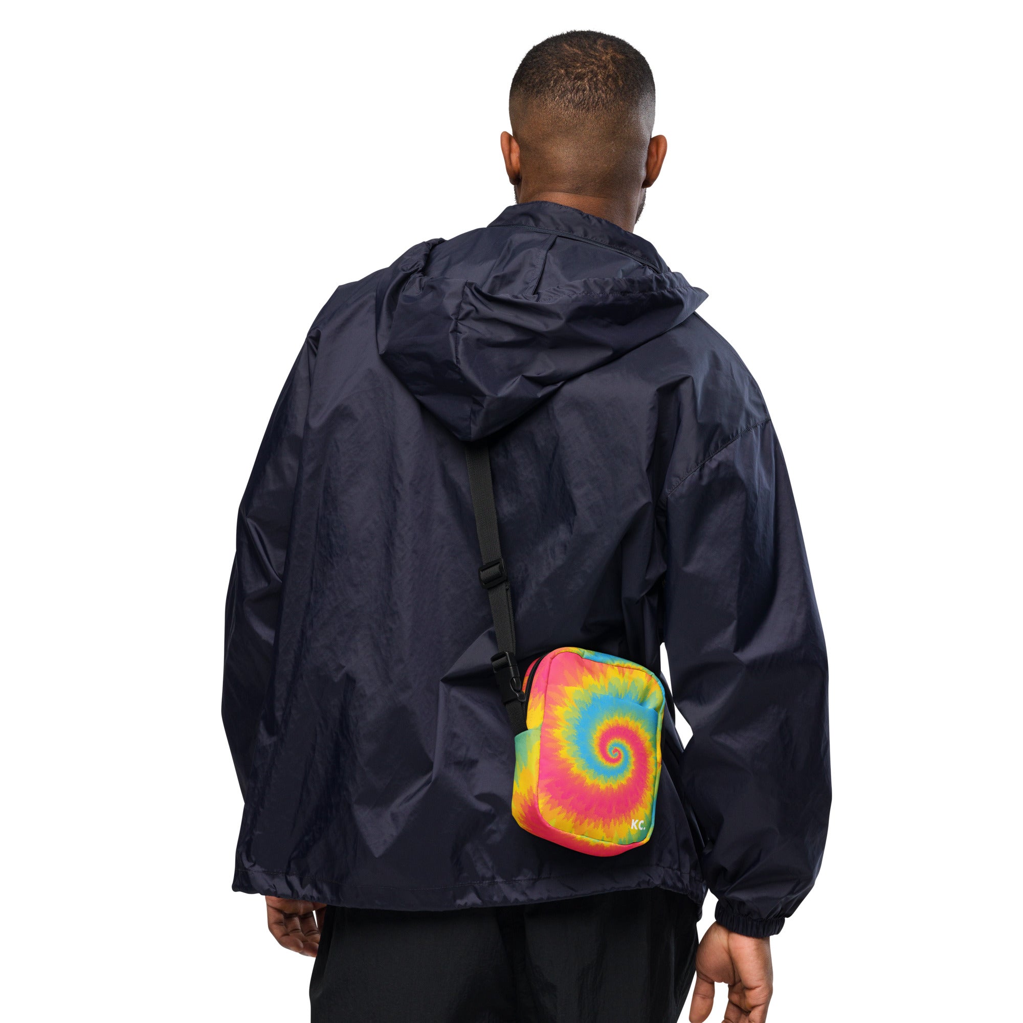 Utility crossbody bag-Tie Dye Spiral - Pansexual