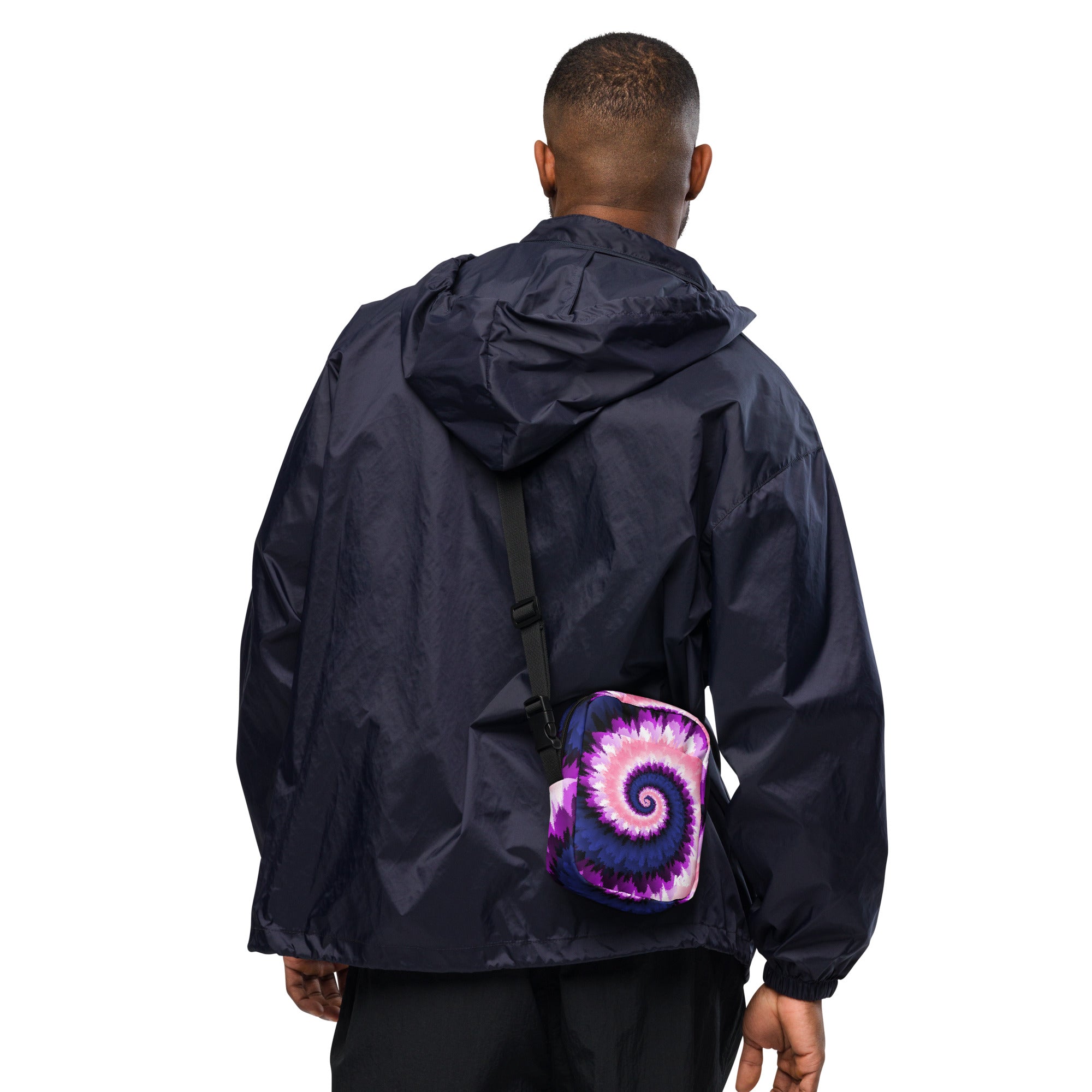 Utility crossbody bag-Tie Dye Spiral - Genderfluid