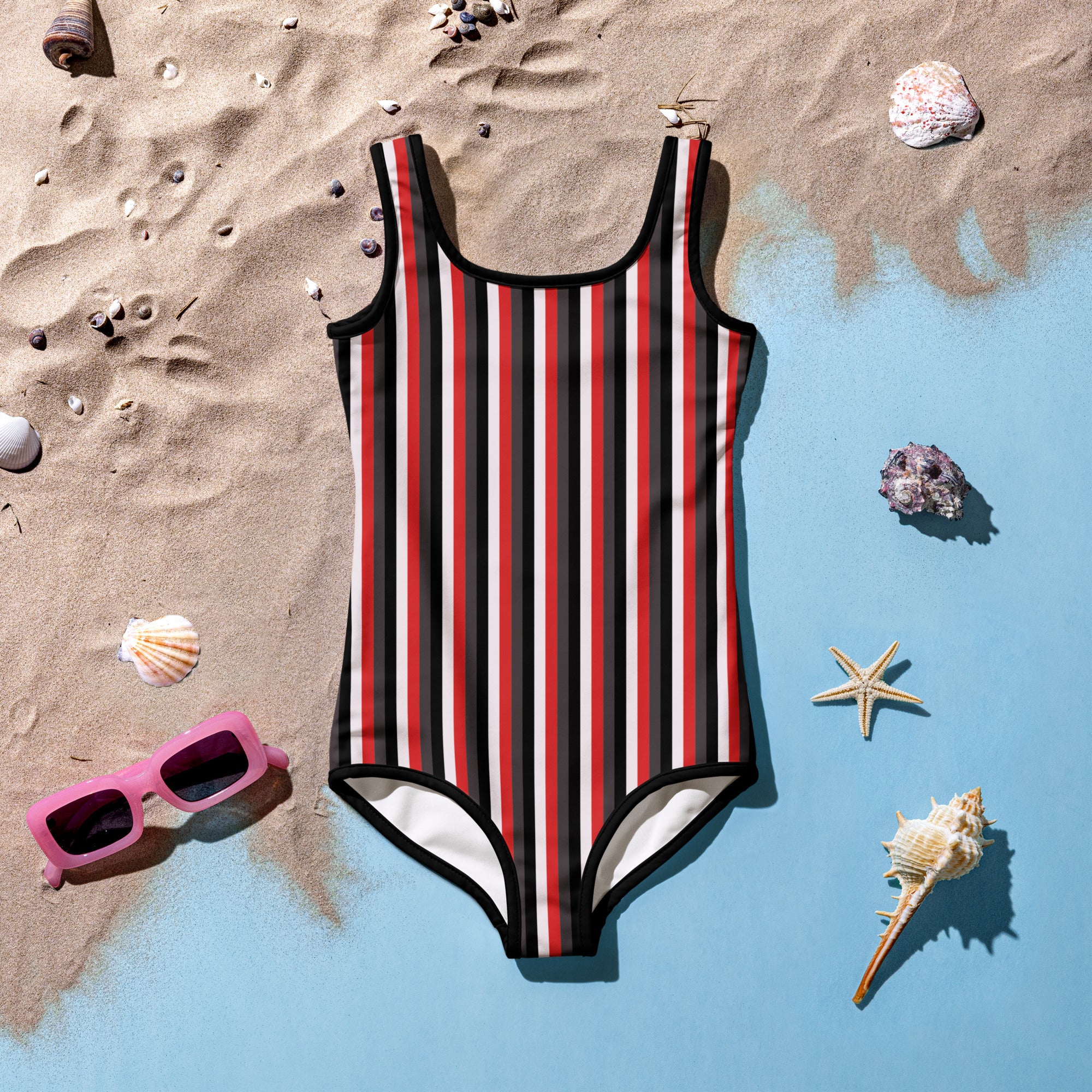 Colorful Striped Kids Swimsuit VIII