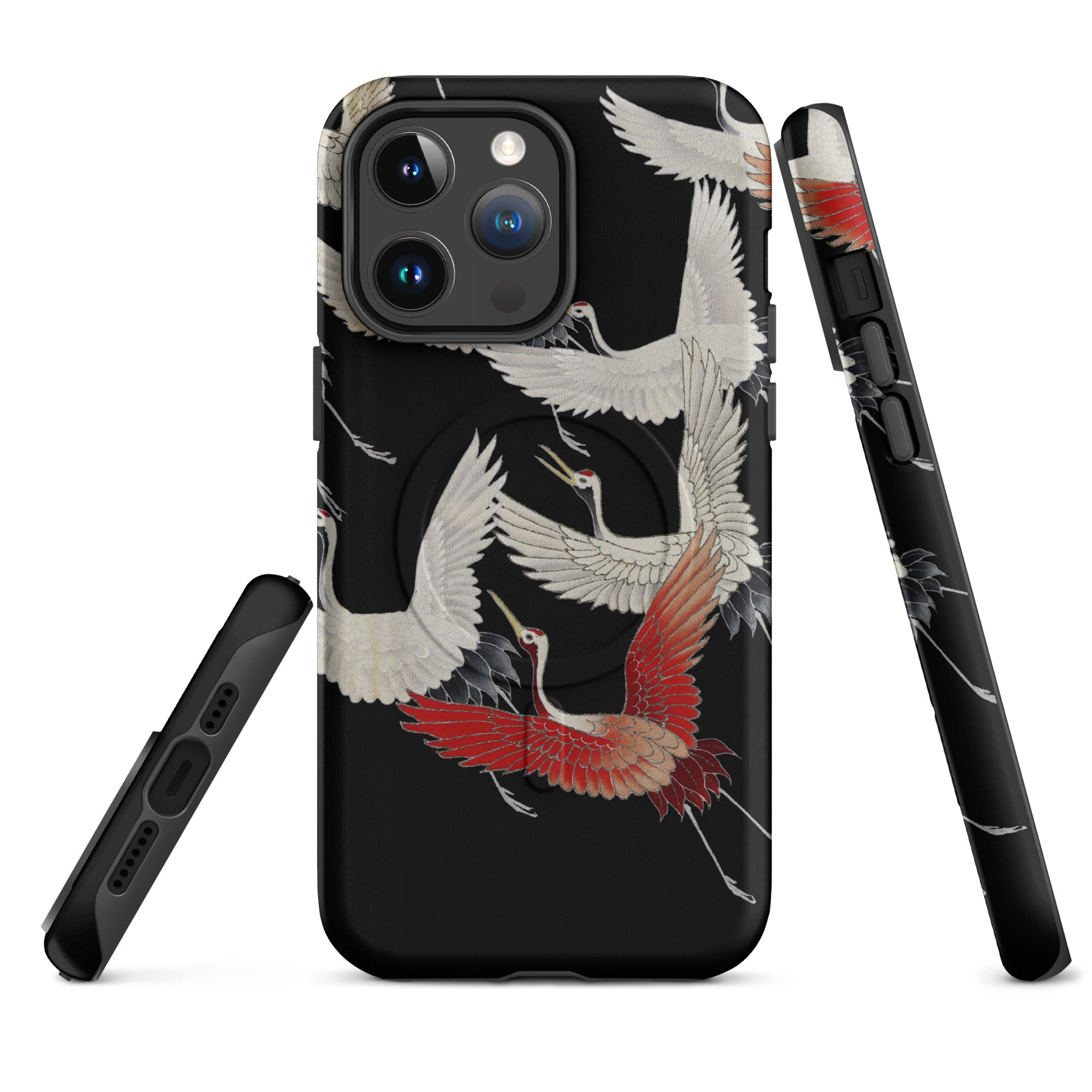 MagSafe® Tough case for iPhone®-Furisode with a Myriad of Flying Cranes