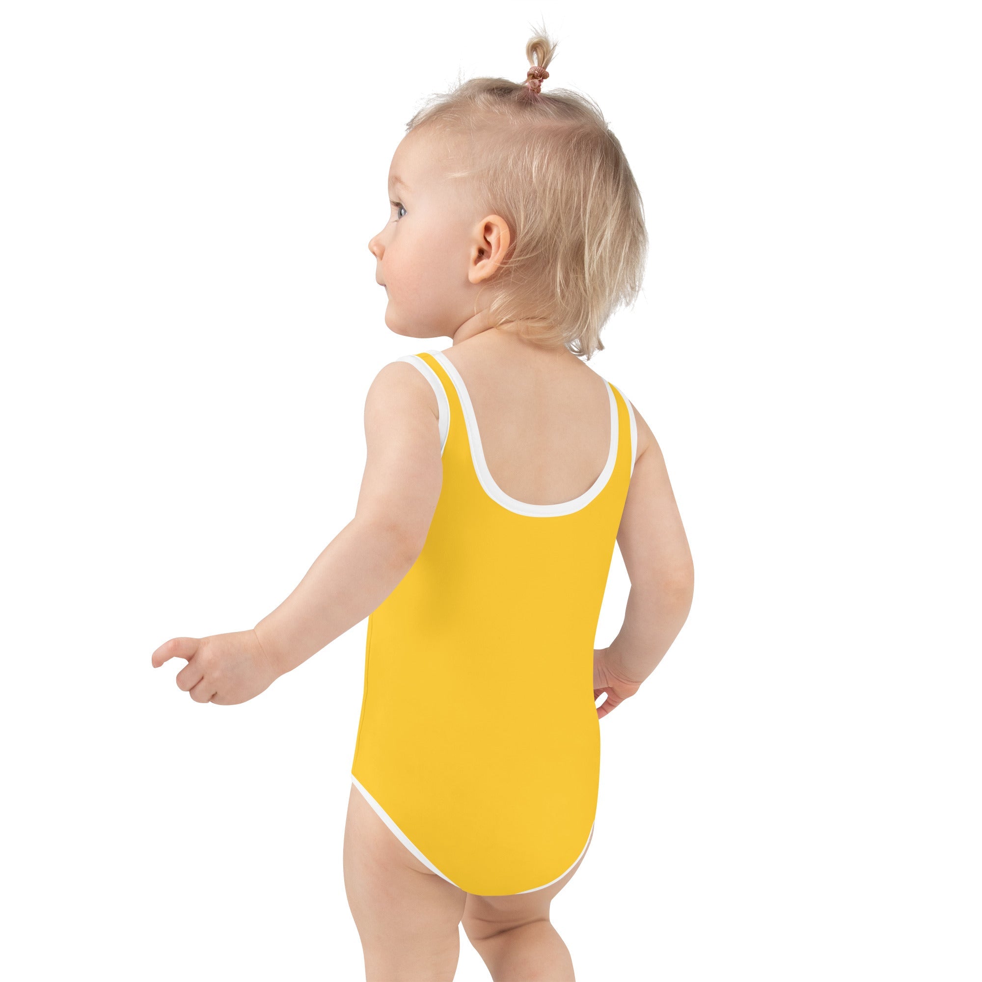 All-Over Print Kids Swimsuit- Yellow