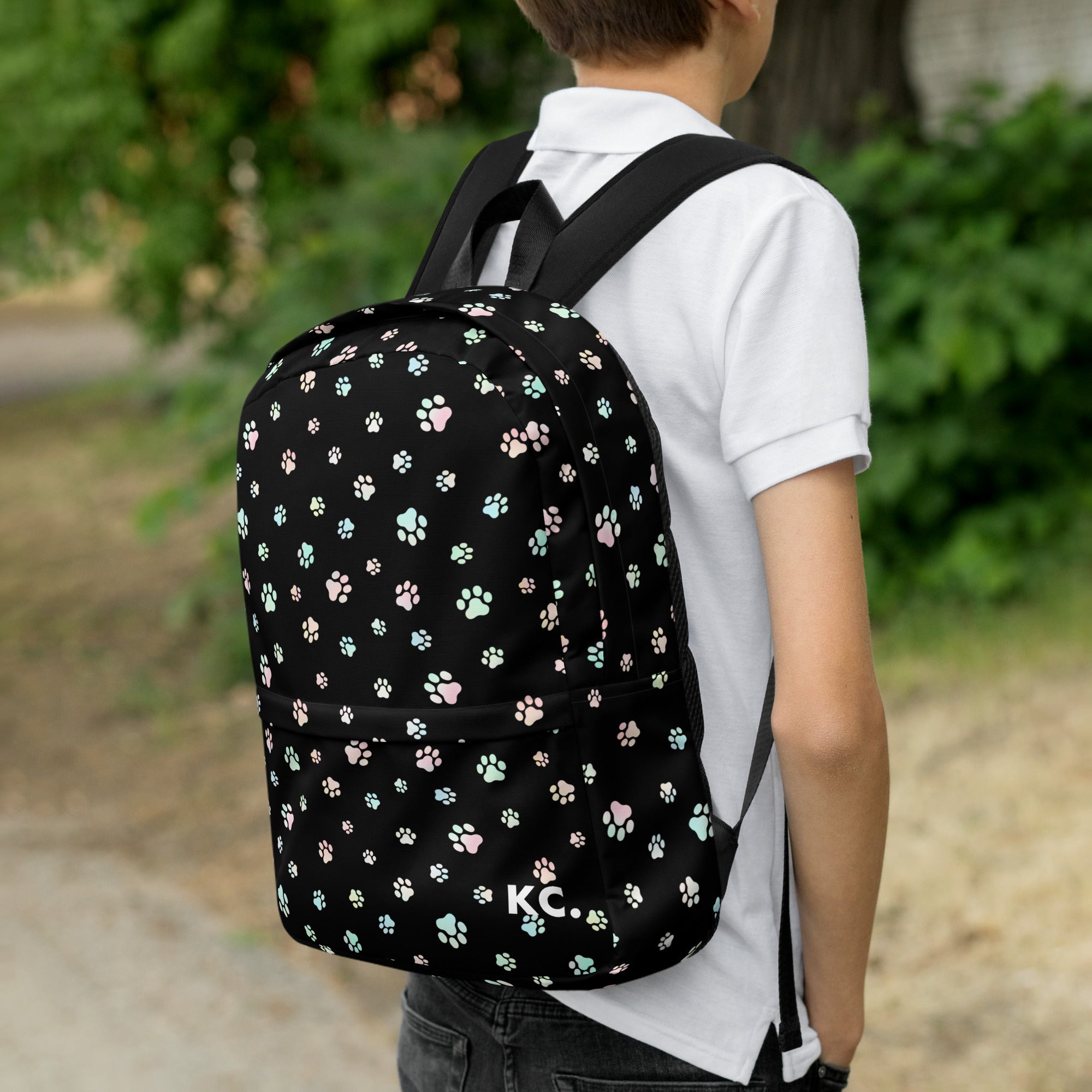 Dog Paws Backpack-Black