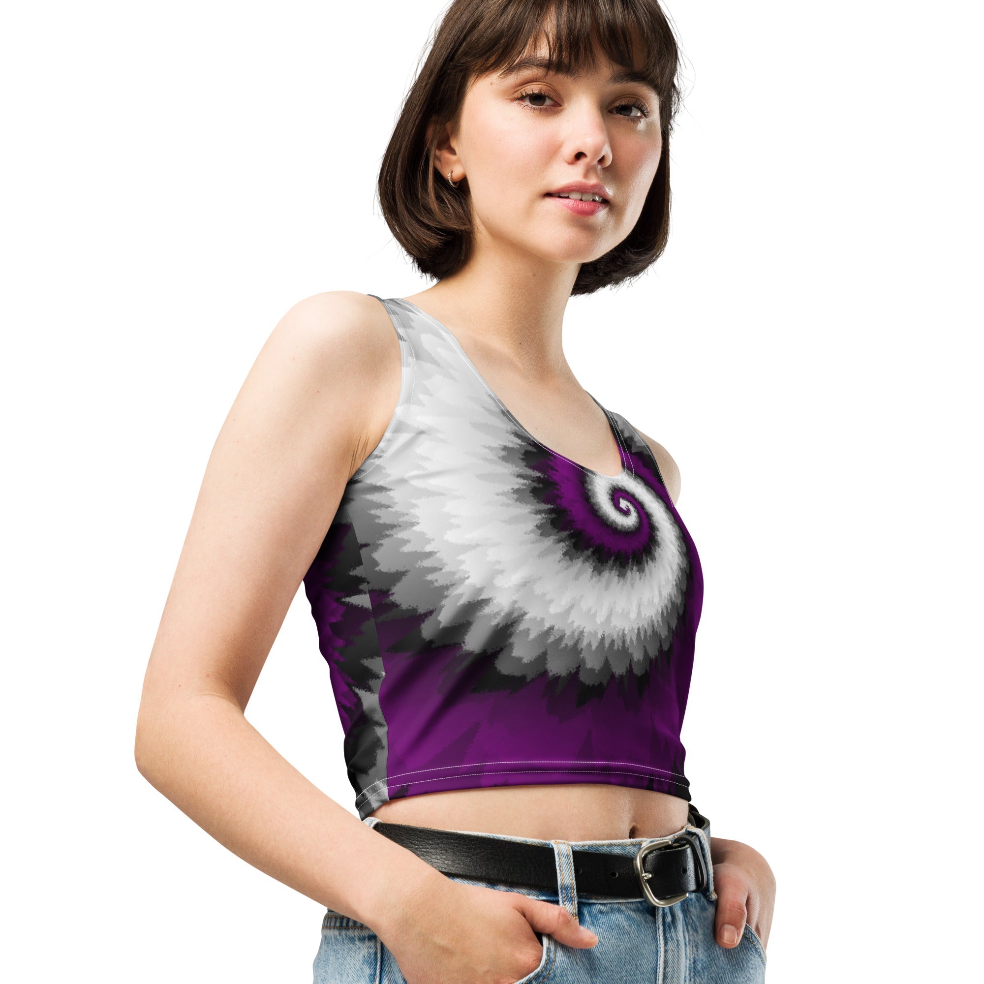Crop Top-Tie Dye Spiral - Asexual