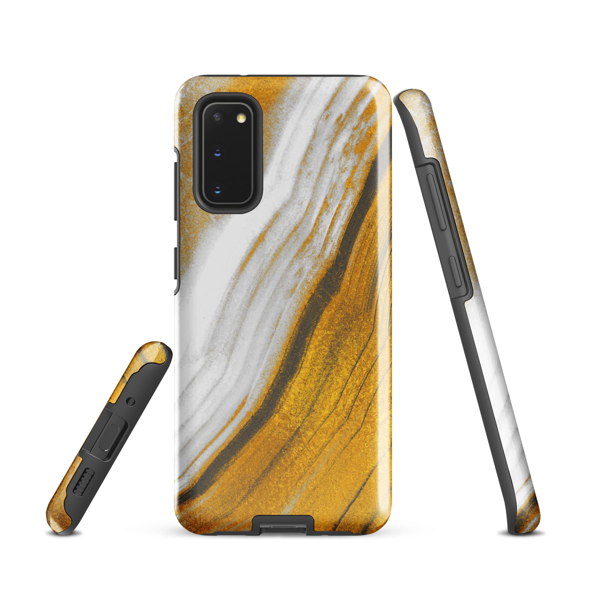 Tough case for Samsung®- Marble Brown and White