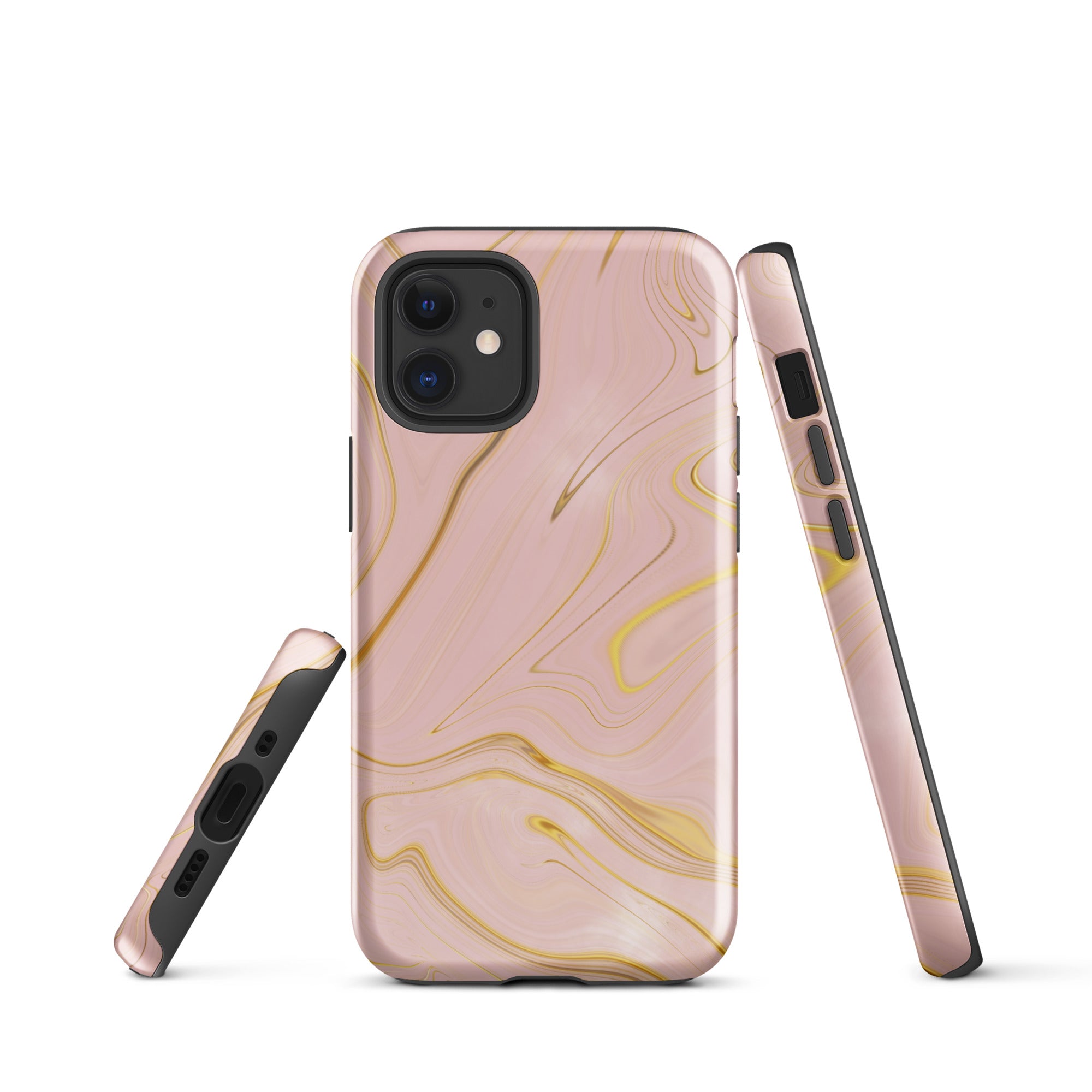 Tough Case for iPhone®- Liquid Gold Marble Pink