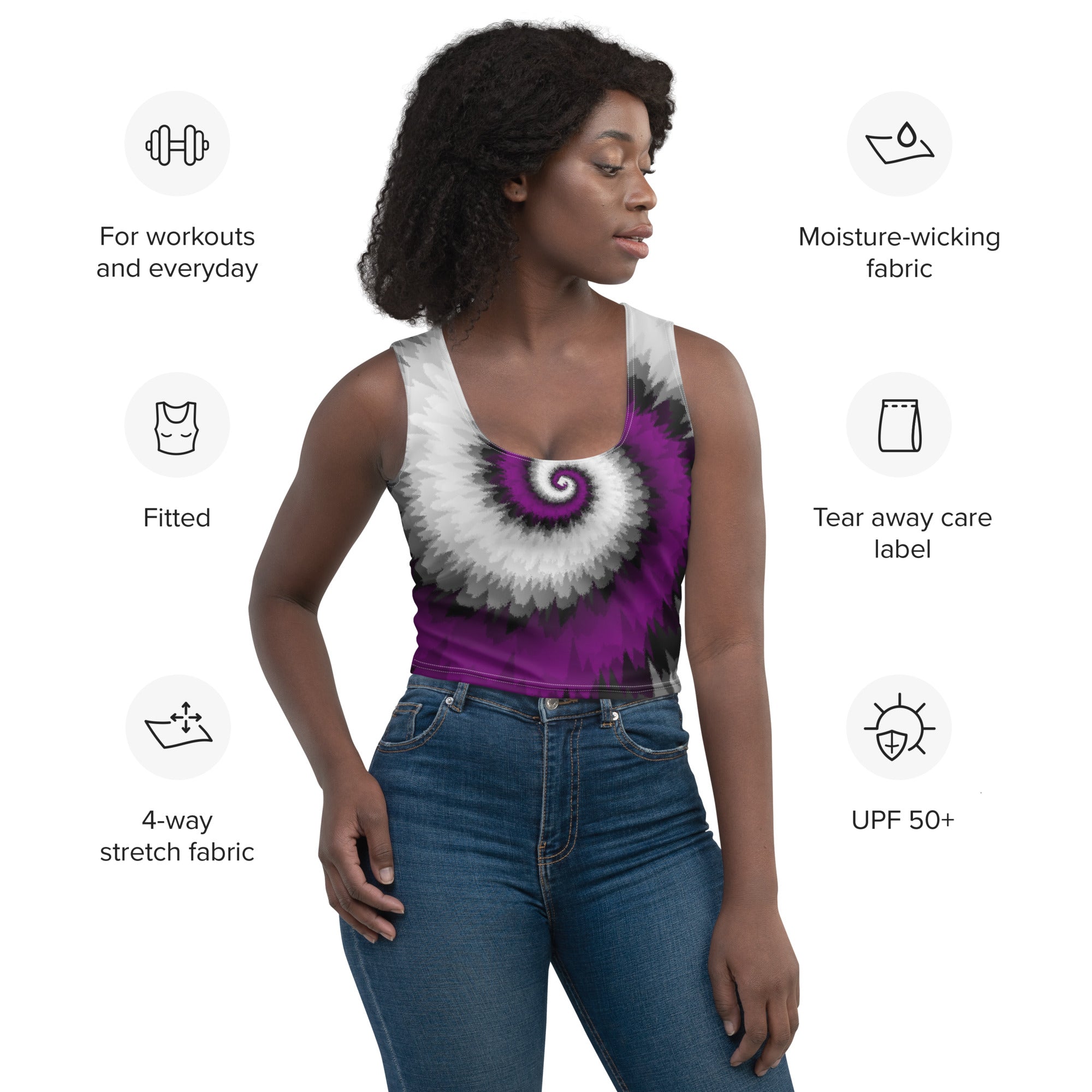 Crop Top-Tie Dye Spiral - Asexual