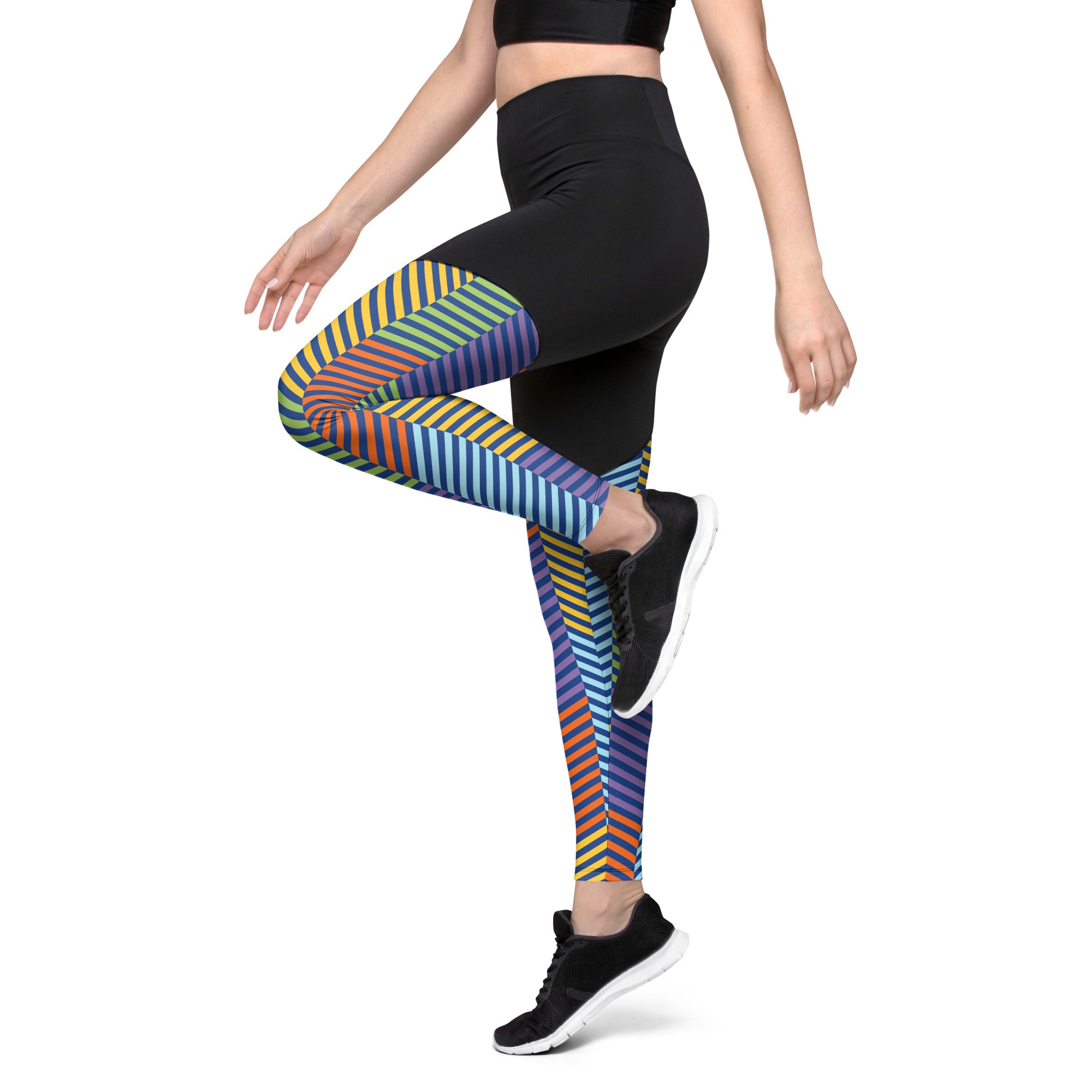 Sports Leggings- Multicolor Lines