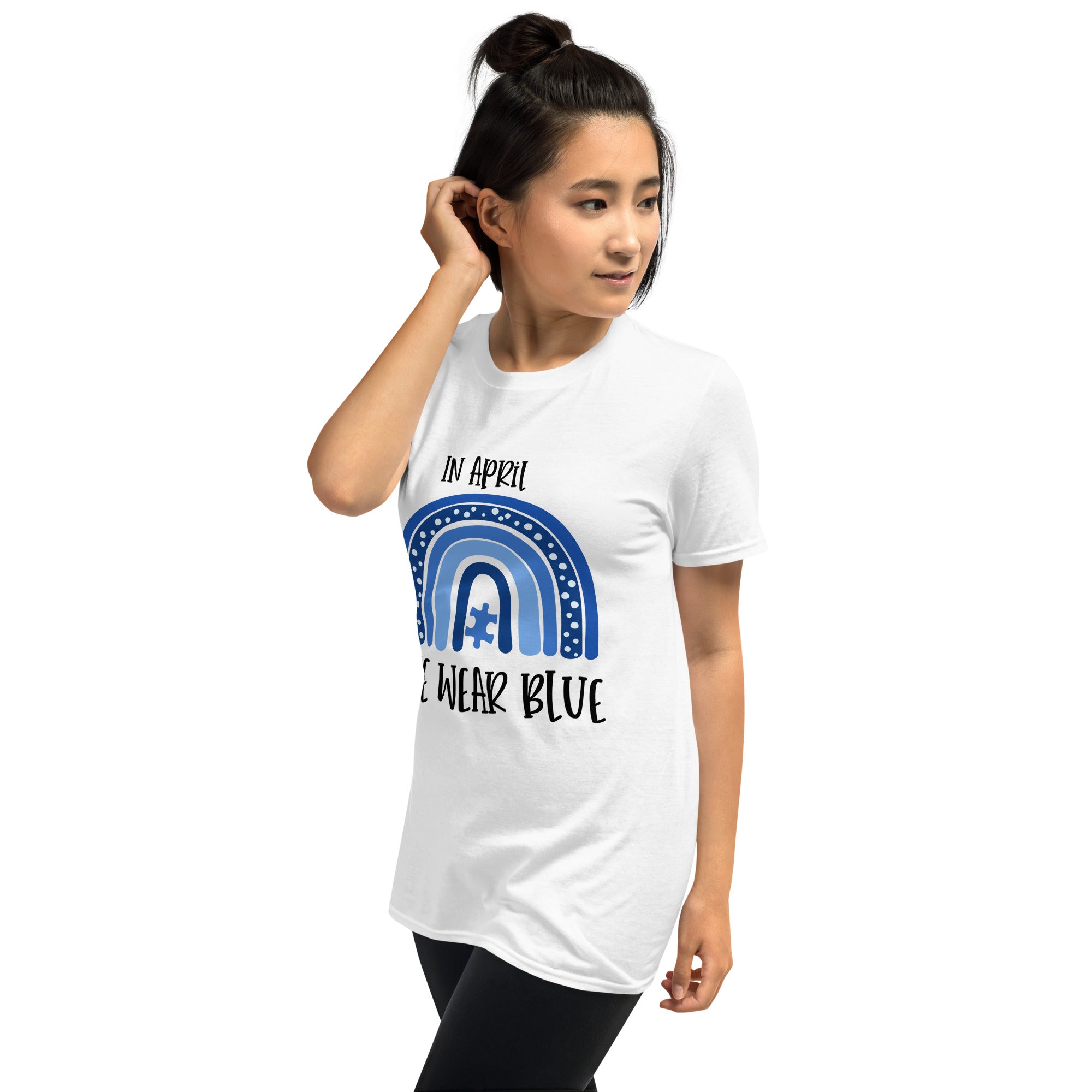 Short-Sleeve Unisex T-Shirt- In April  We Wear Blue