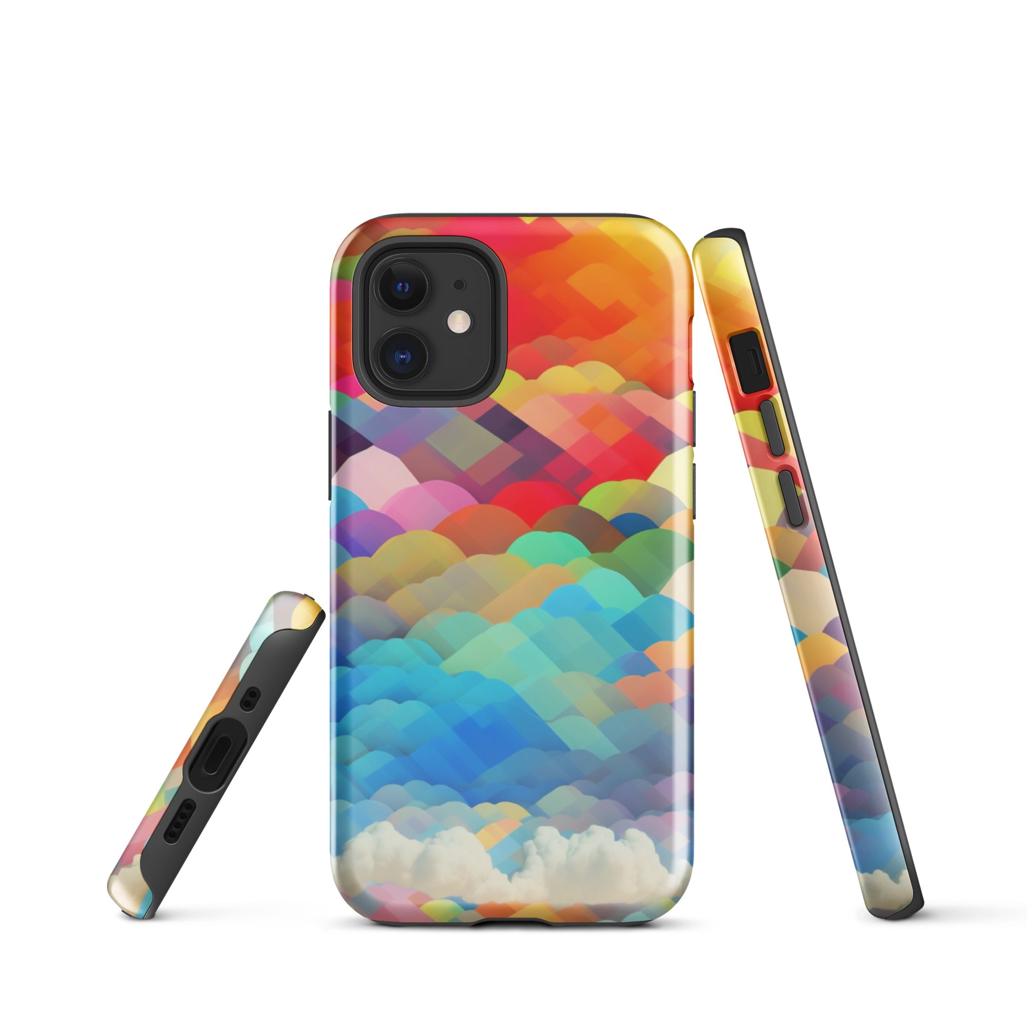 Tough Case for iPhone®- Rainbow Cloud Pattern II