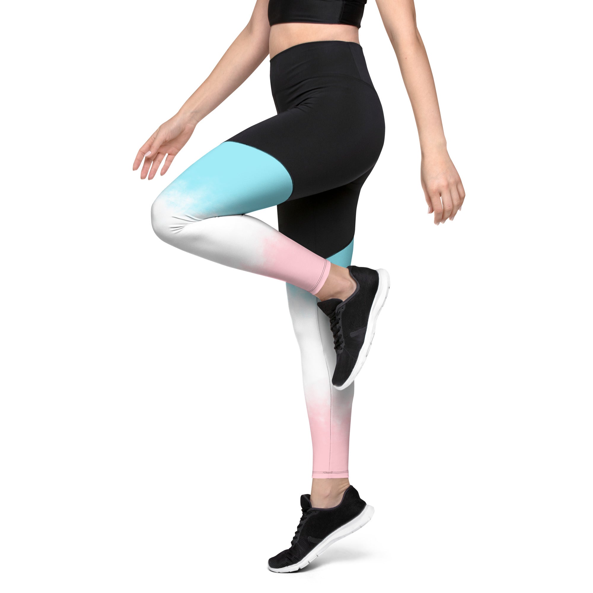 Sports Leggings- Pink and Blue Gradient