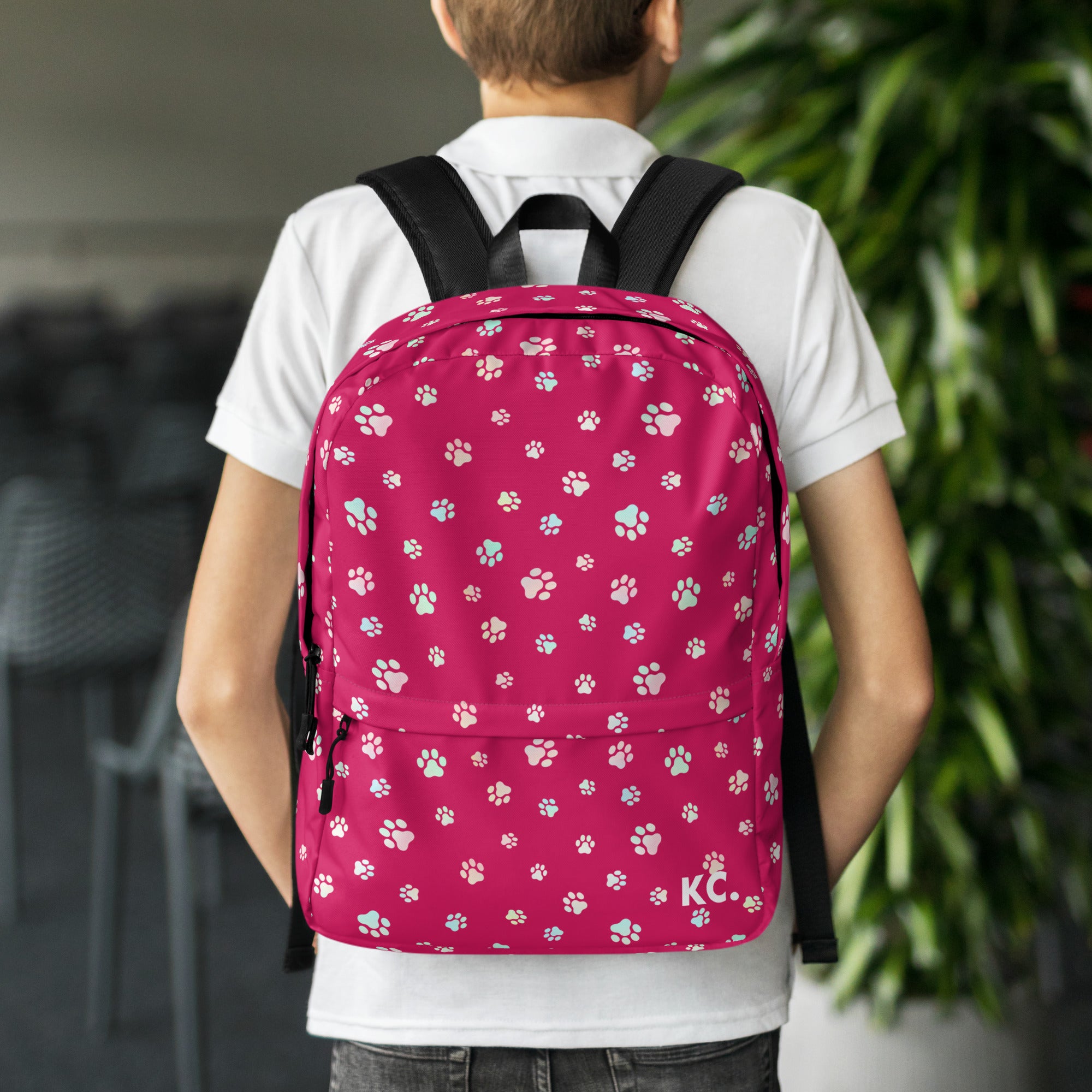 Dog Paws Backpack-Red