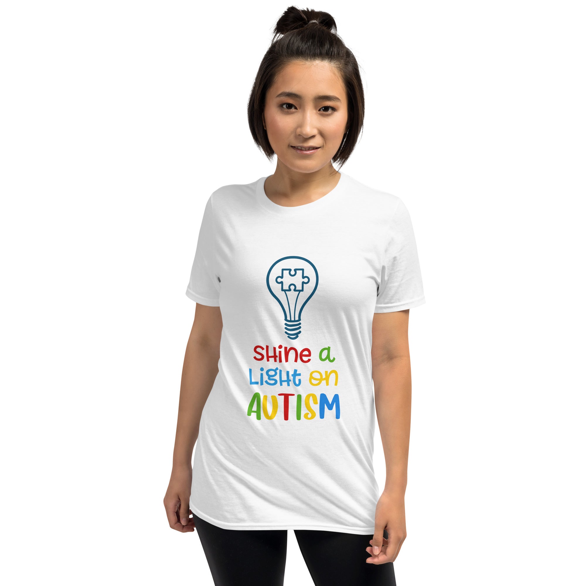 Short-Sleeve Unisex T-Shirt- Shine a light on autism