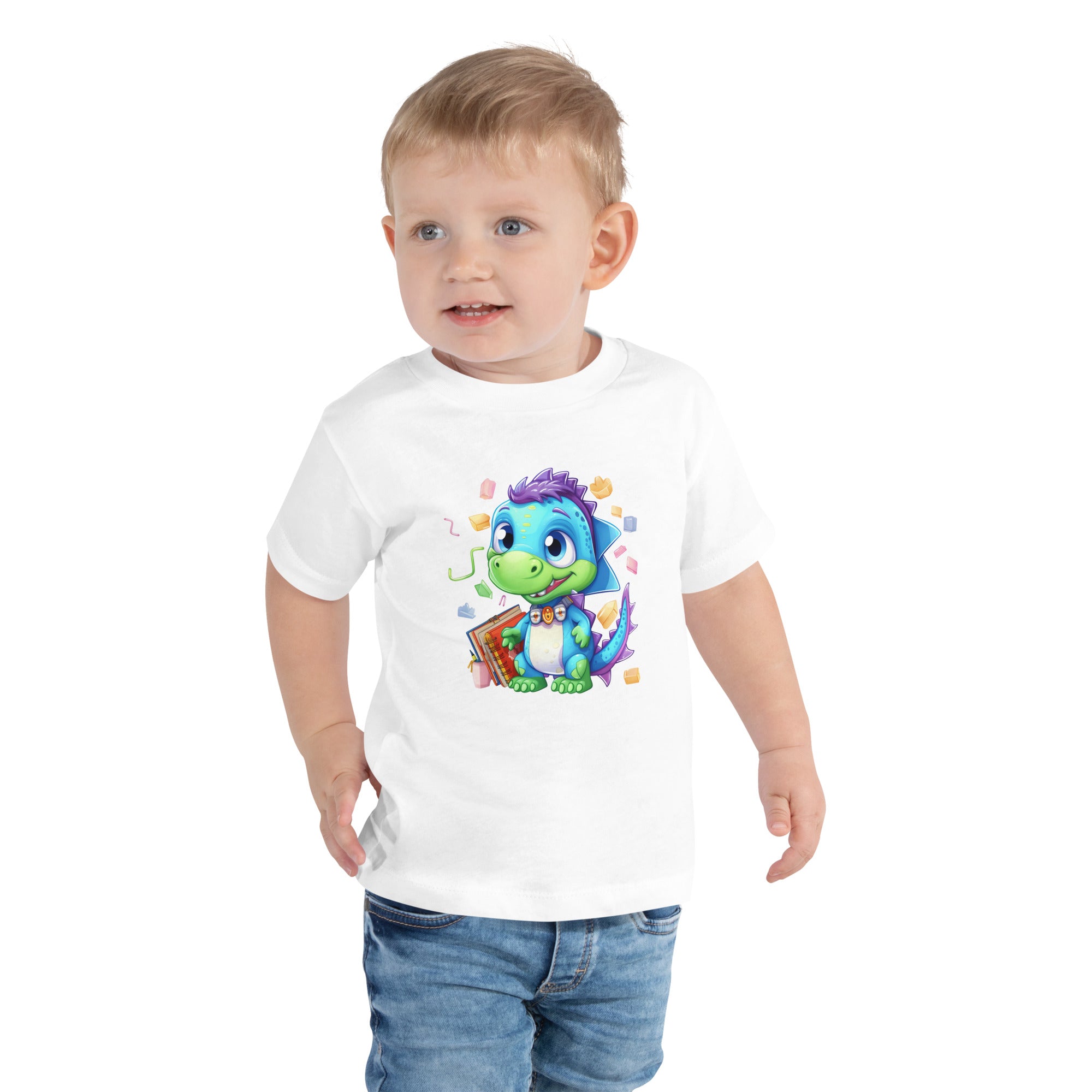Toddler Short Sleeve Tee- Cute Dinosaur