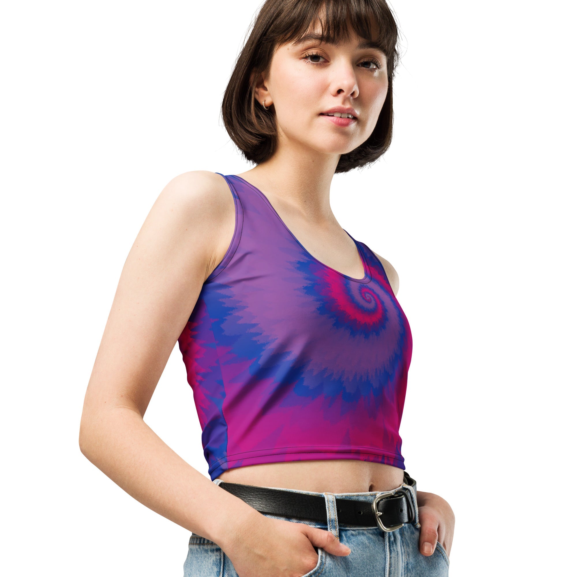 Crop Top-Tie Dye Spiral - Bisexual