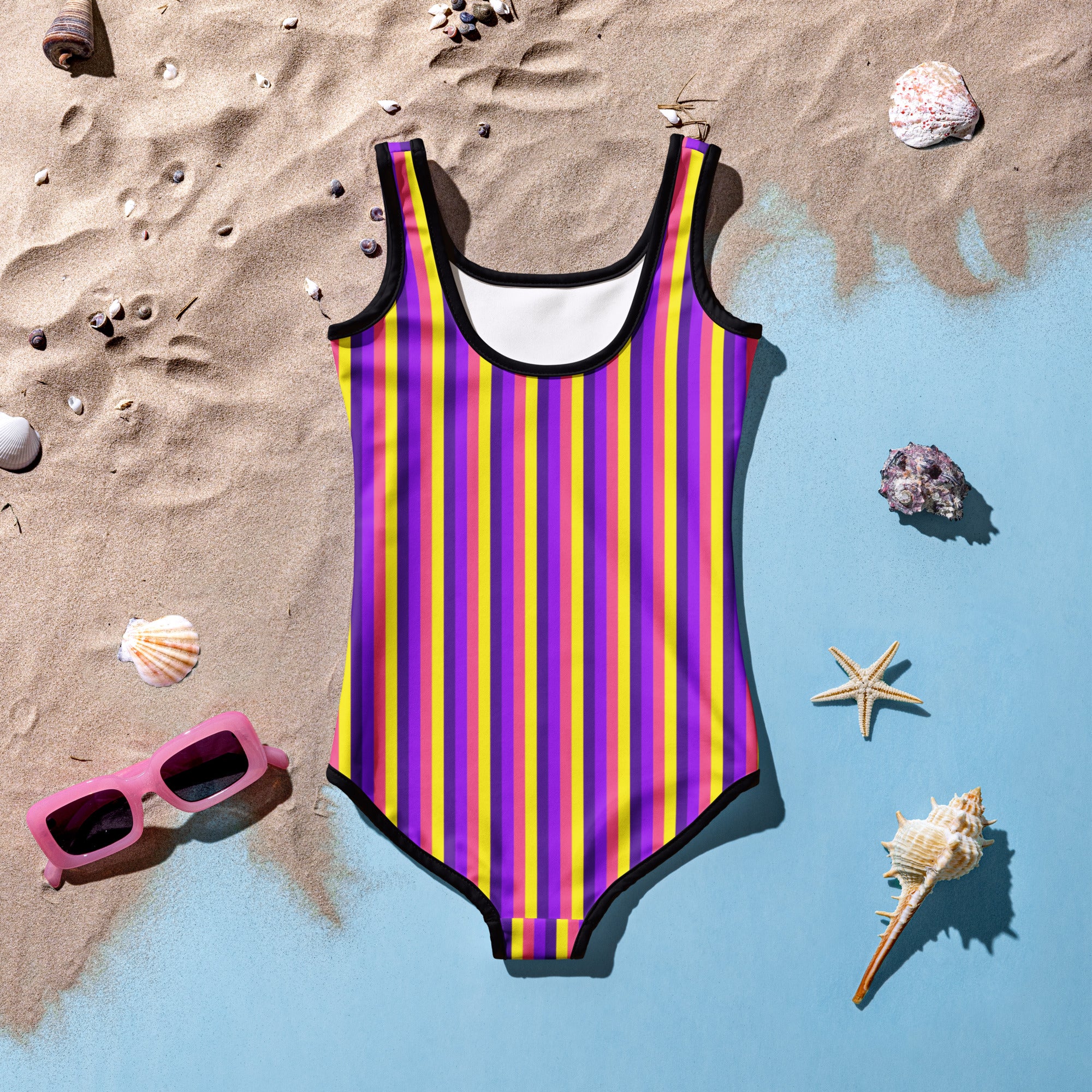 Colorful Striped Kids Swimsuit VI
