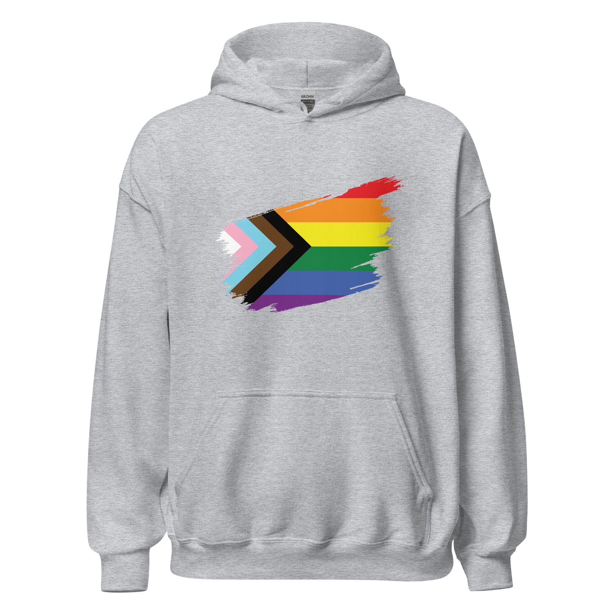 Unisex Hoodie-Progress Pride Grunge Flag