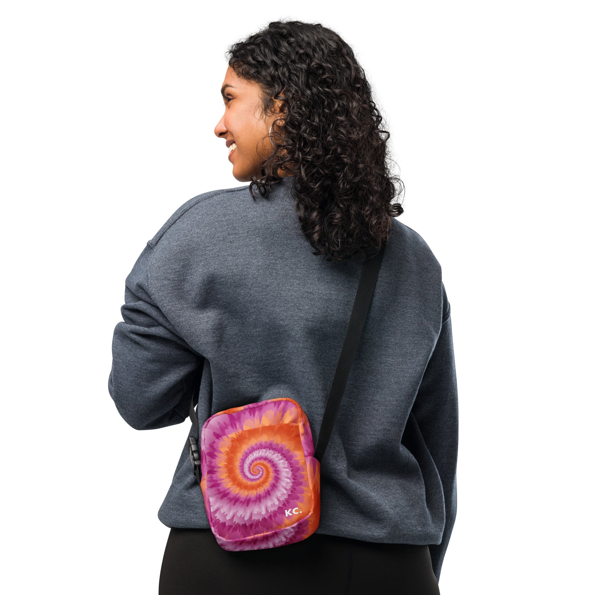 Utility crossbody bag-Tie Dye Spiral - Lesbian