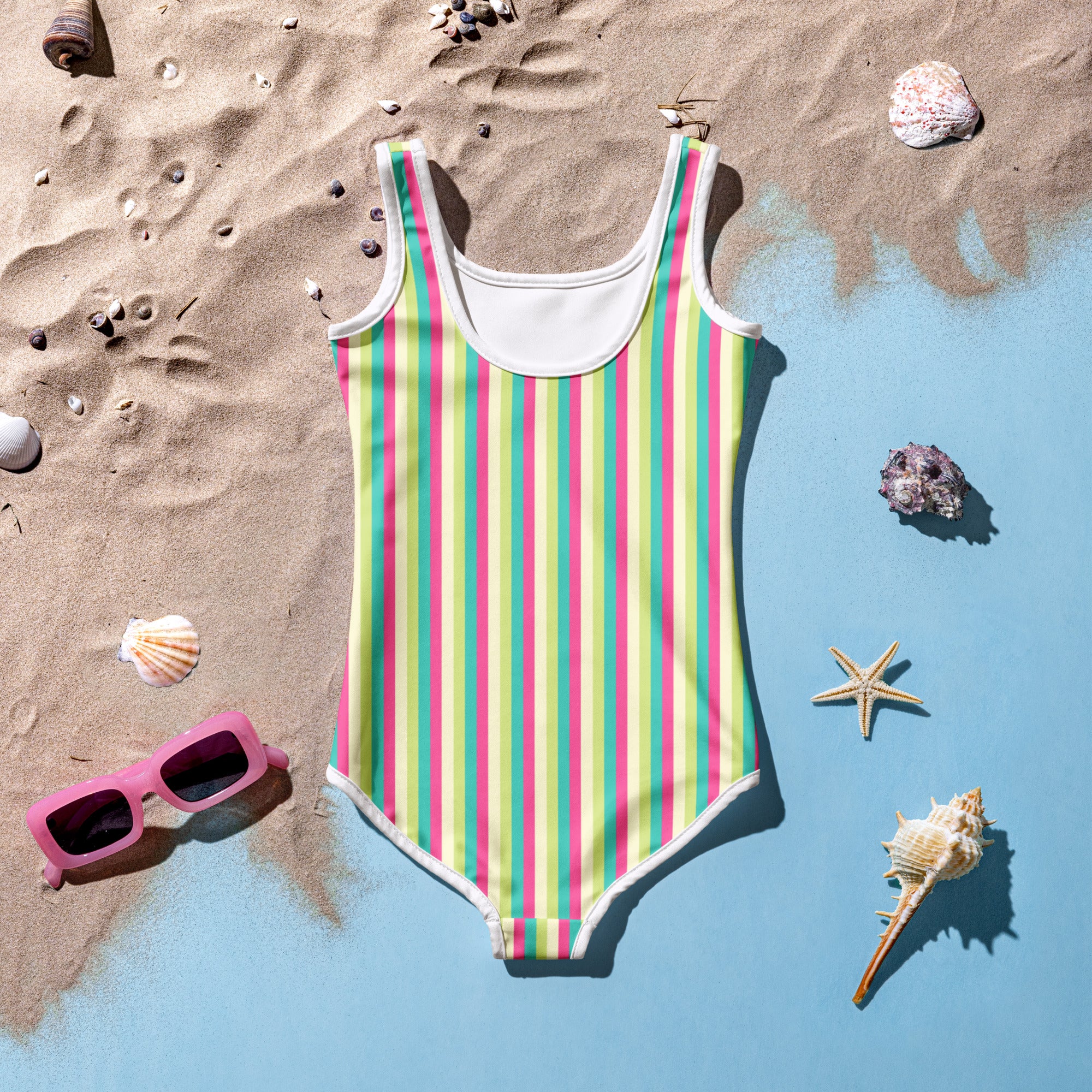 Colorful Striped Kids Swimsuit III
