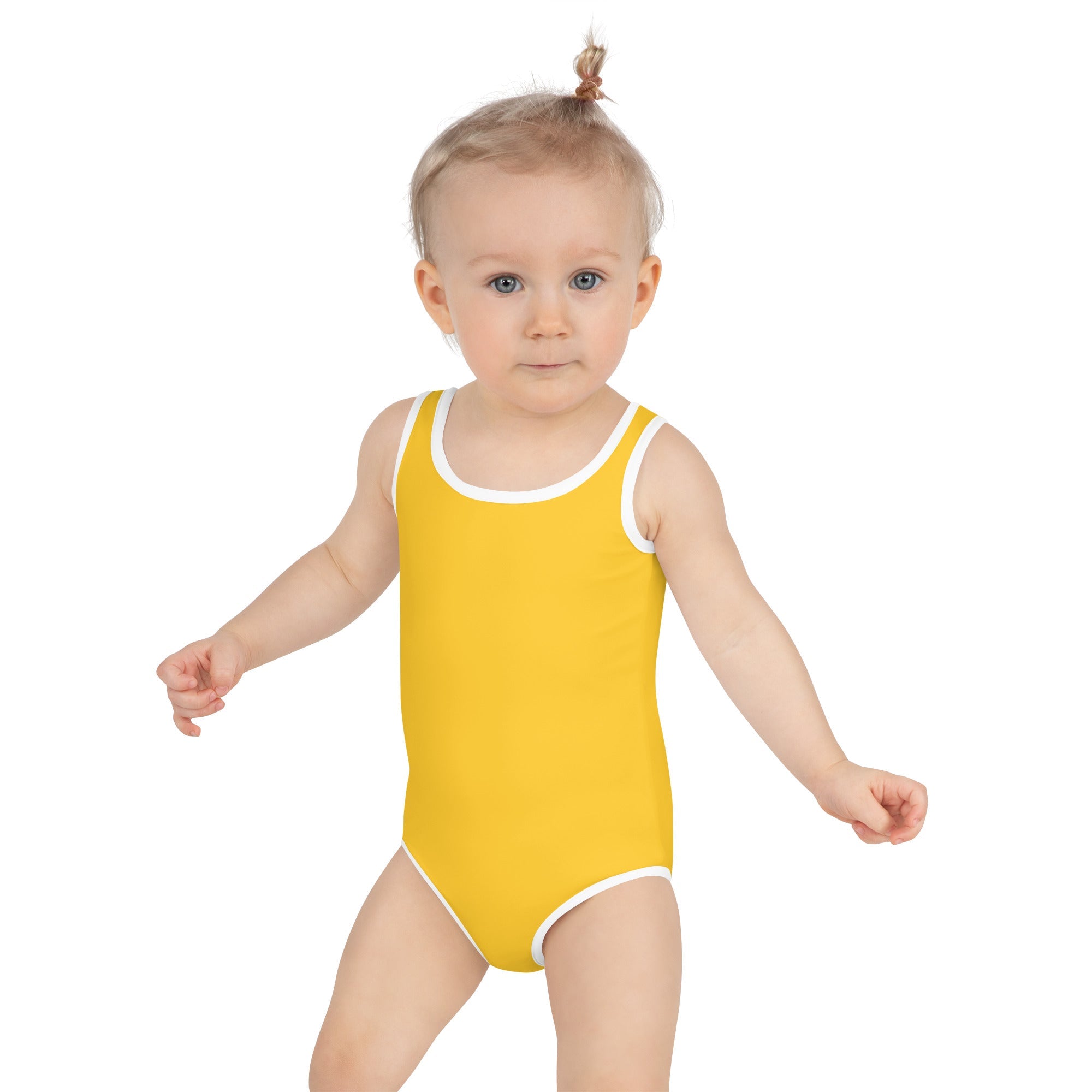 All-Over Print Kids Swimsuit- Yellow
