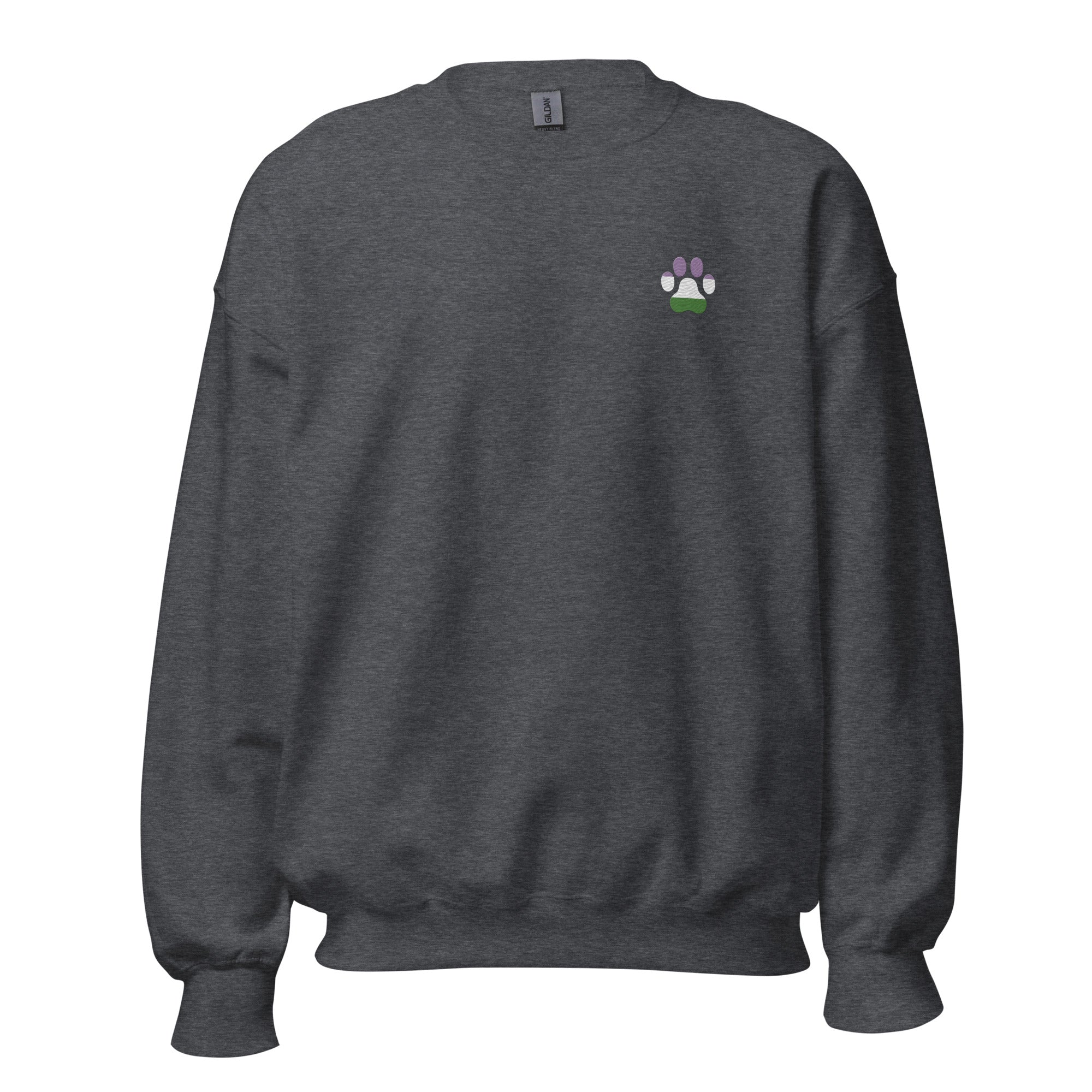 Dog Paw Embroidered Unisex Sweatshirt-Genderqueer