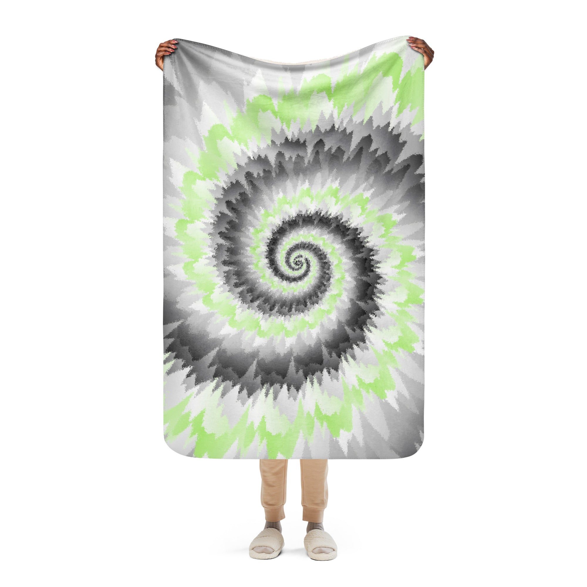Sherpa blanket- Tie Dye Spiral-Agender