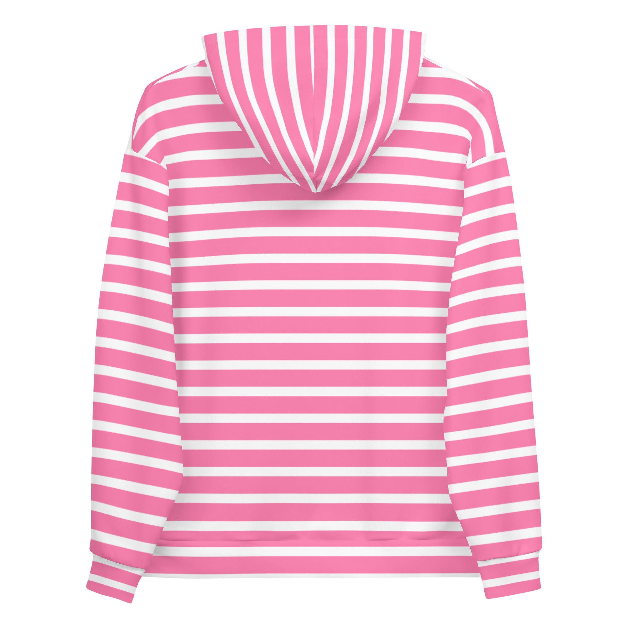 Unisex Hoodie- White and Pink Striped