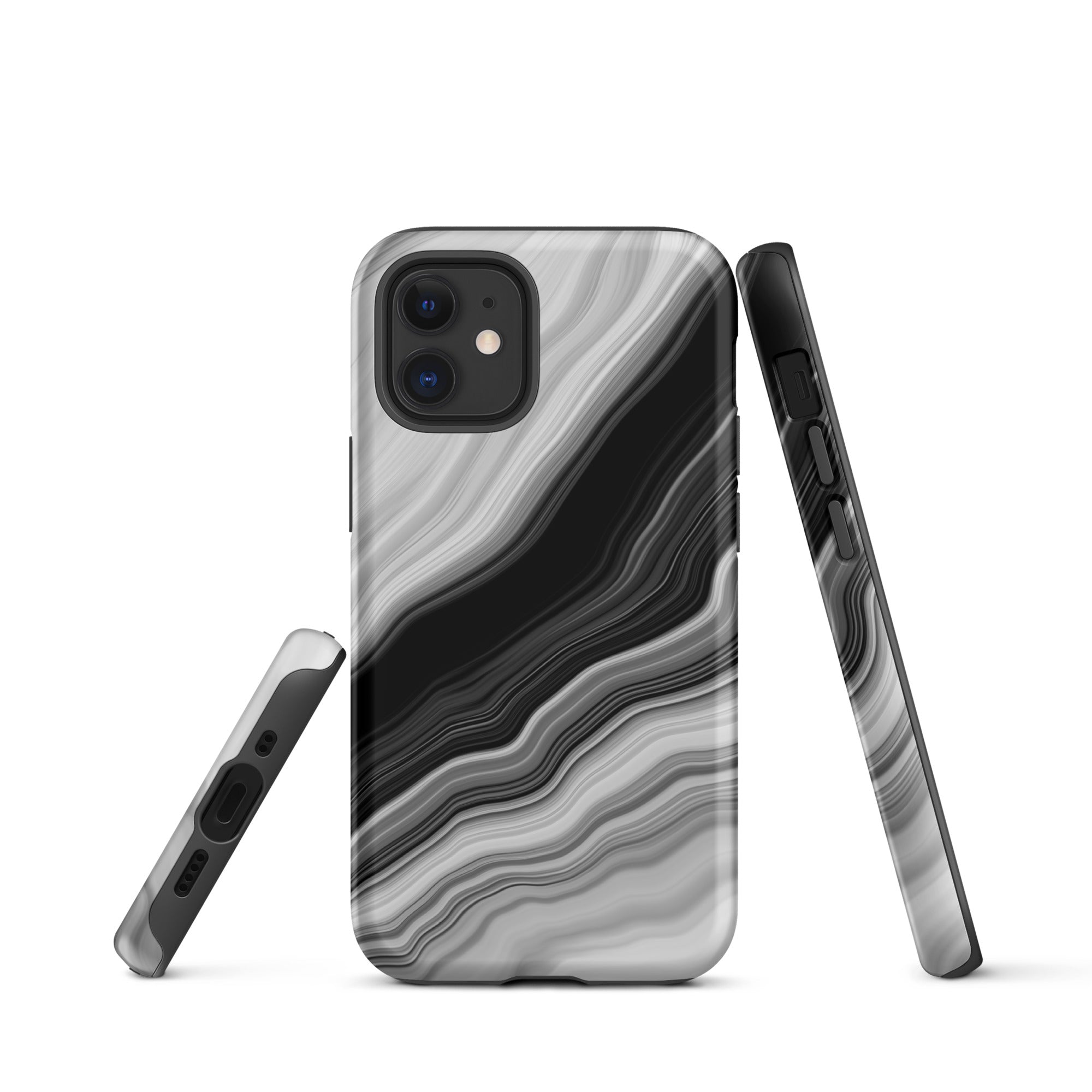 Tough Case for iPhone®- Liquid Marble Black