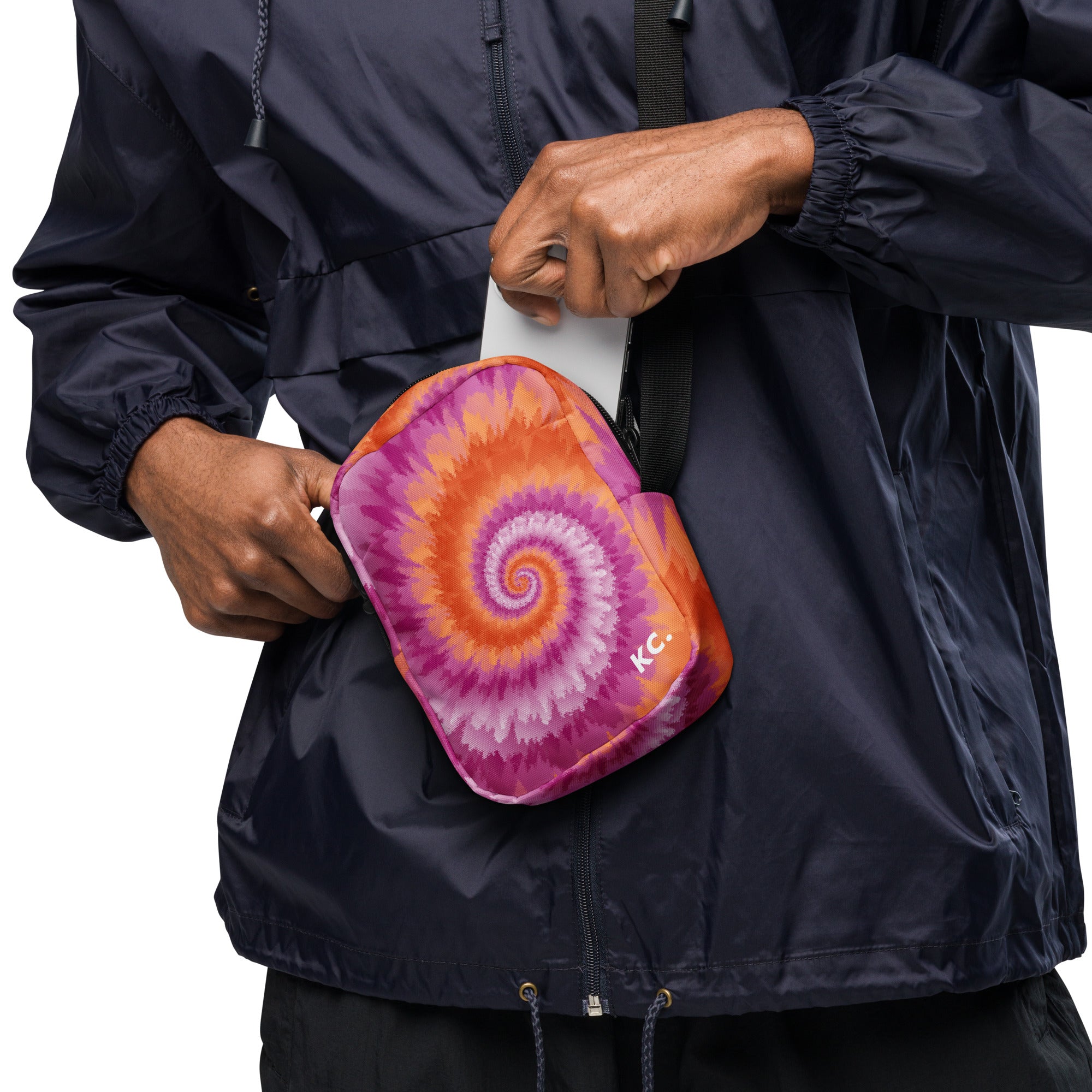 Utility crossbody bag-Tie Dye Spiral - Lesbian