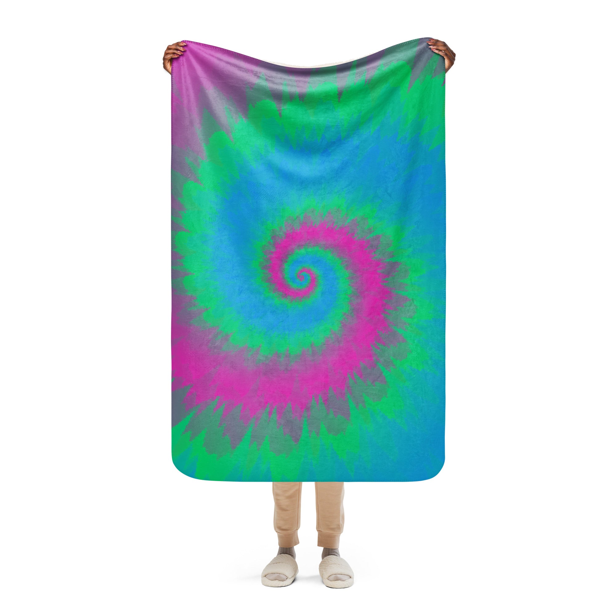 Sherpa blanket- Tie Dye Spiral-Polysexual