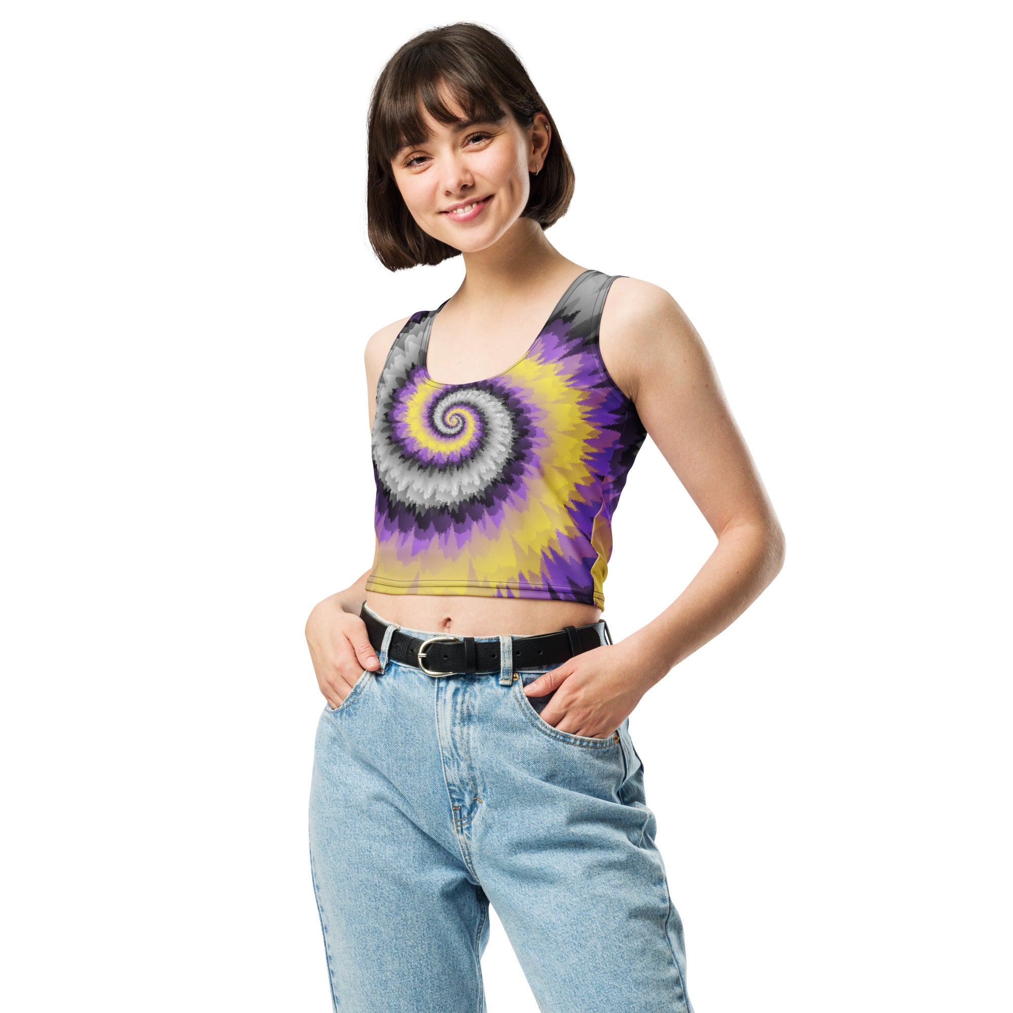Crop Top-Tie Dye Spiral - Nonbinary