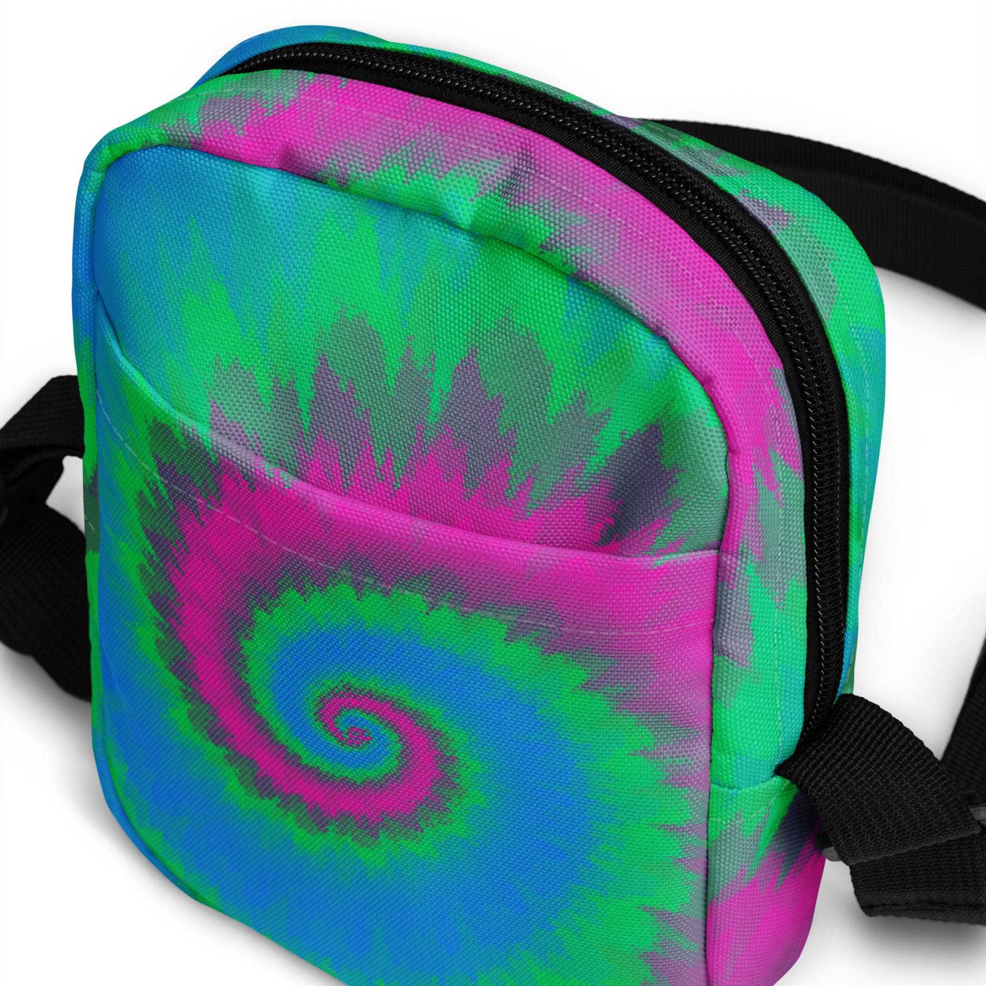 Utility crossbody bag-Tie Dye Spiral - Polysexual