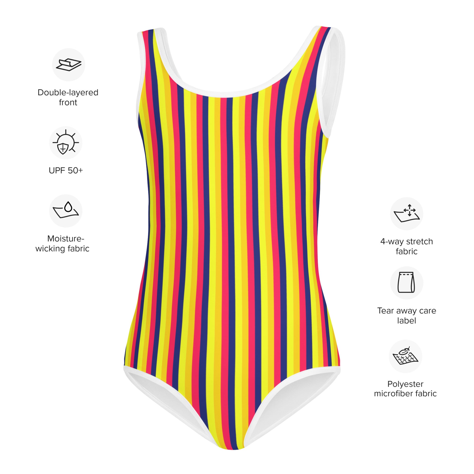 Colorful Striped Kids Swimsuit VII