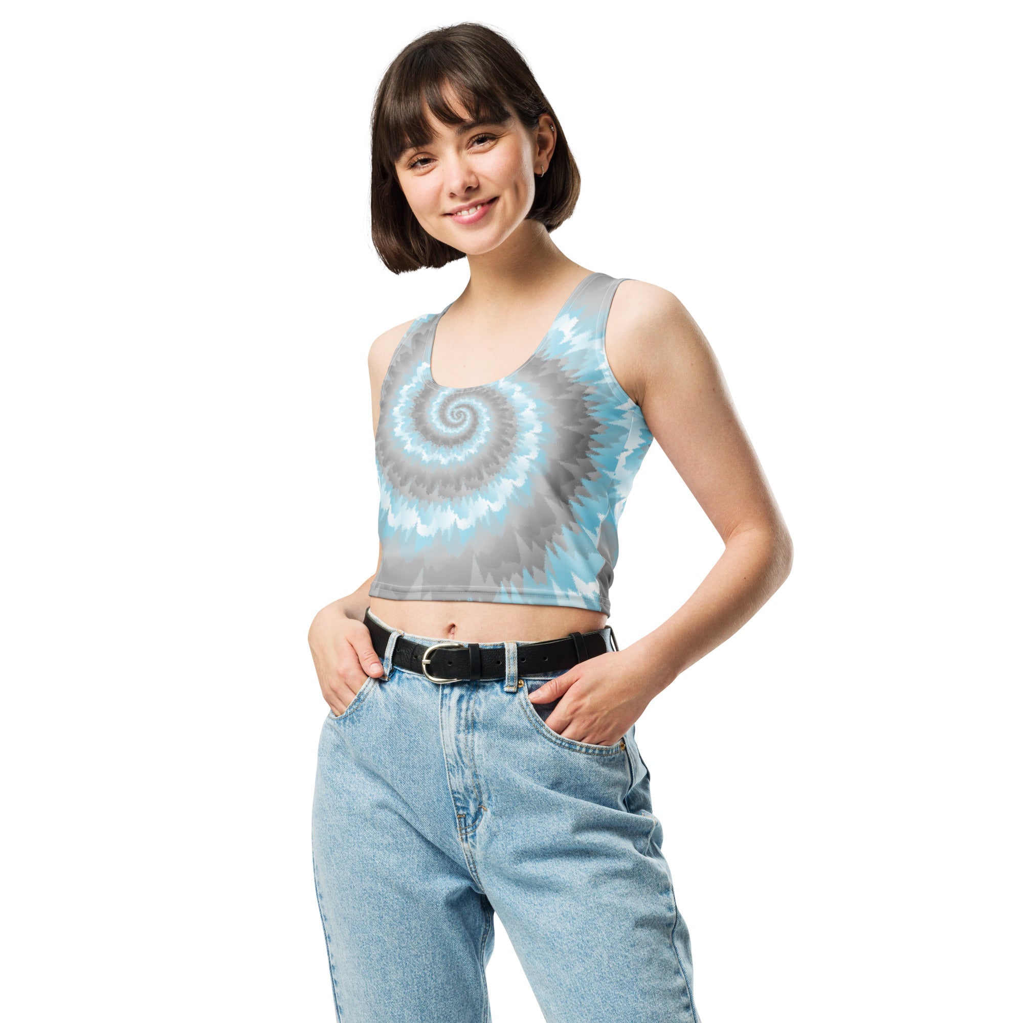 Crop Top-Tie Dye Spiral - Demiboy