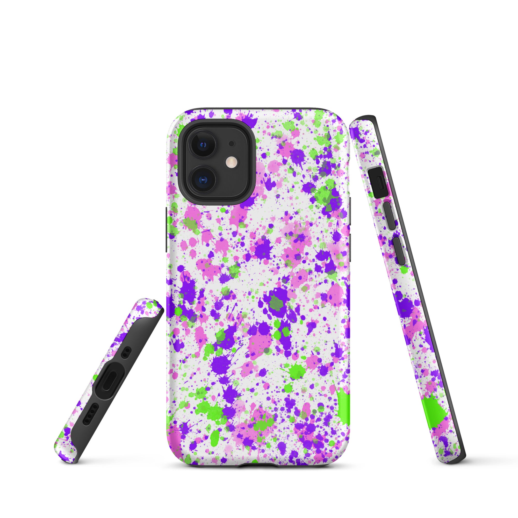 Tough Case for iPhone®- Paint Splatter Purple