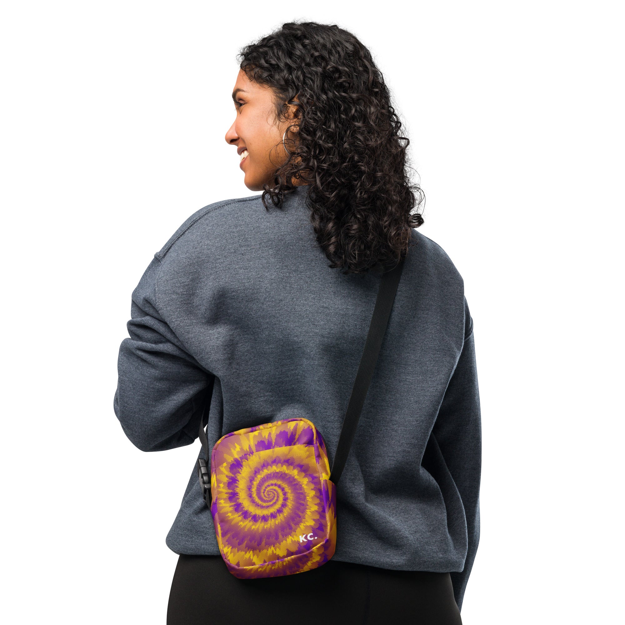 Utility crossbody bag-Tie Dye Spiral - Intersex